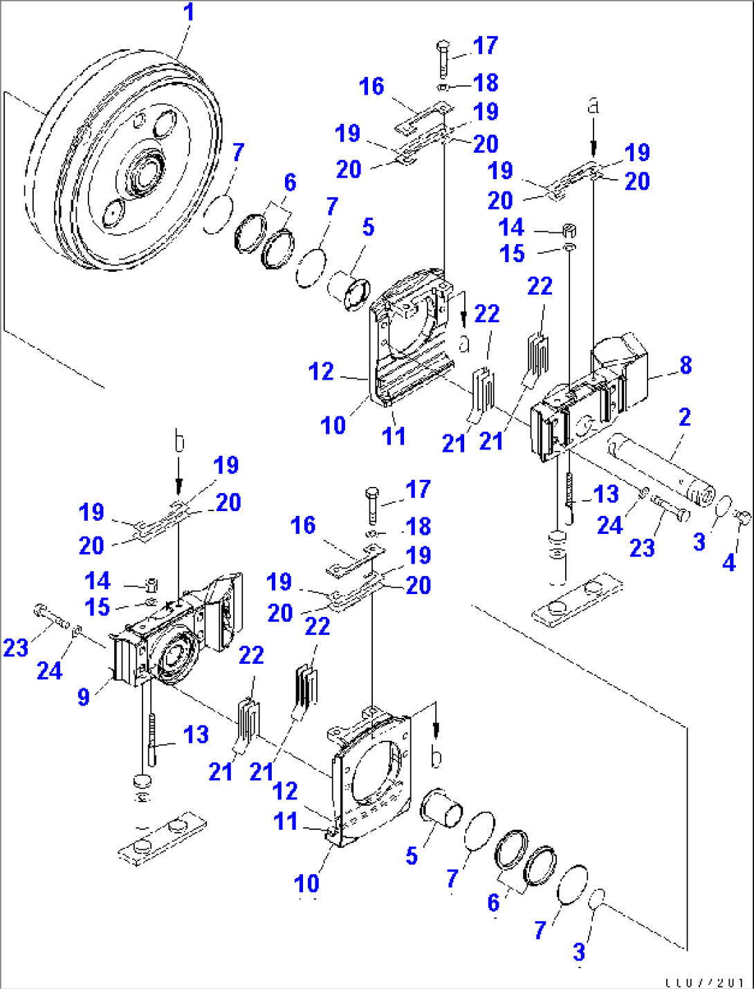TRACK FRAME (FRONT IDLER) (L.H.)(#1001-)