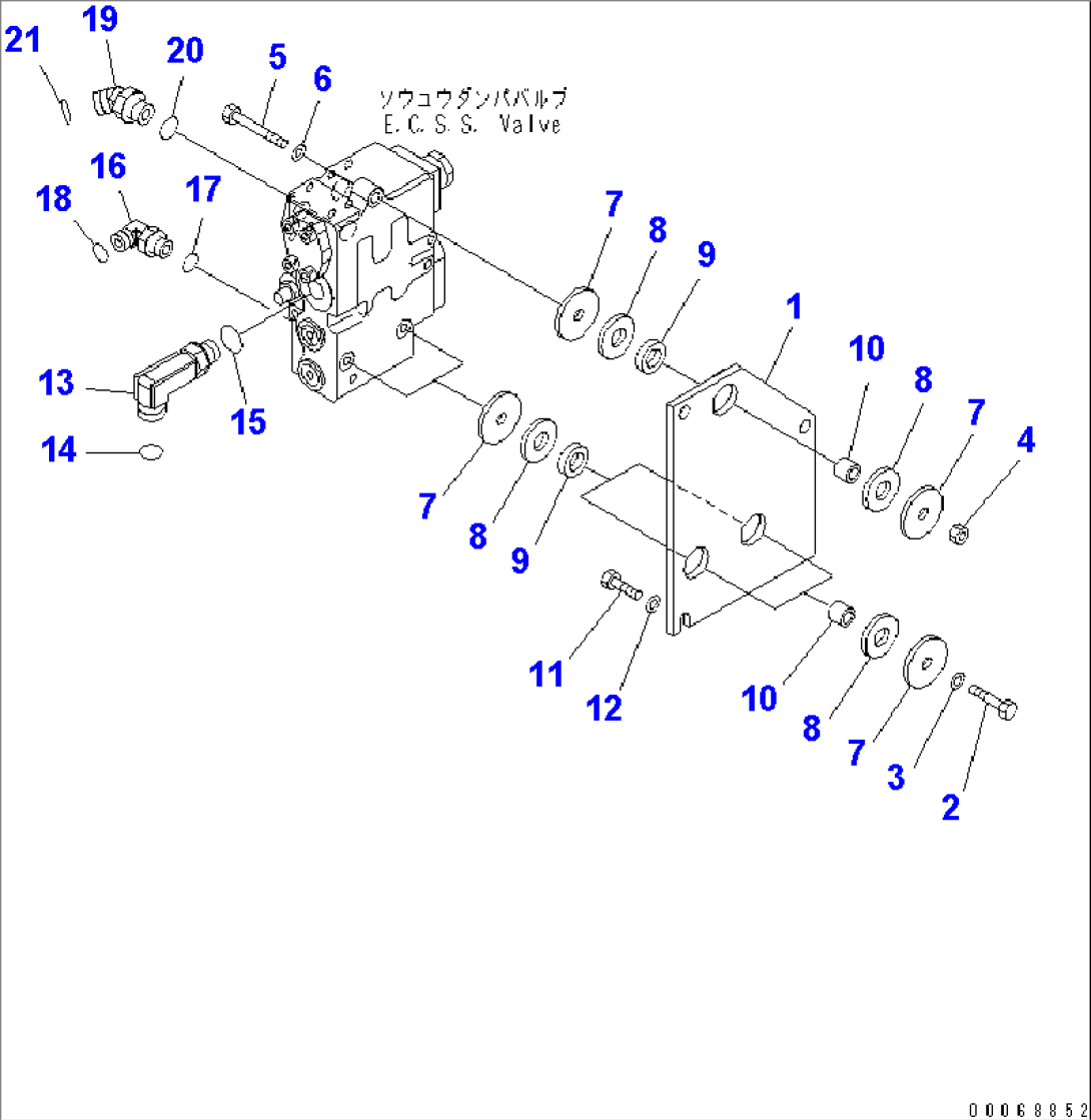 HYDRAULIC PIPING (E.C.S.S. VALVE MOUNTING PARTS)(#70001-)