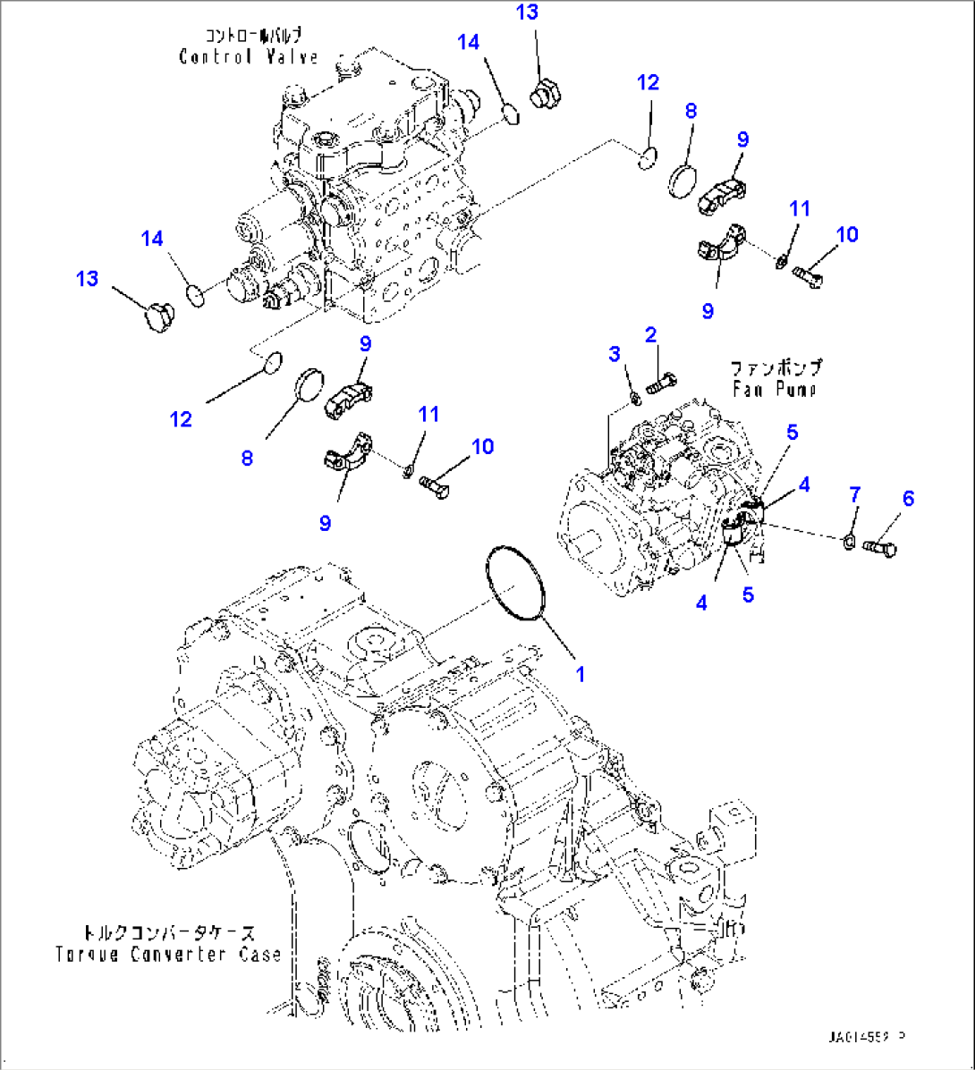 Hydraulic Pump, Fan Pump Mounting (#10001-)
