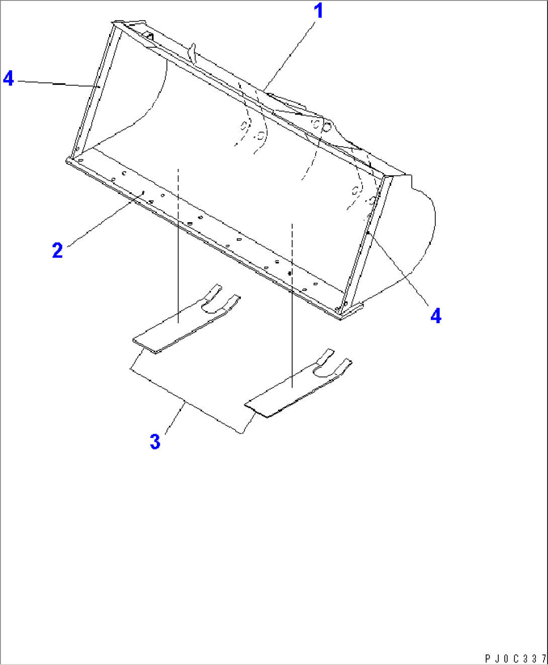 BUCKET¤ 1.4M3 (WITH B.O.C.¤ 1.5M3) (LIVESTOCK RAISING SPEC.) (GALVANTIZED)