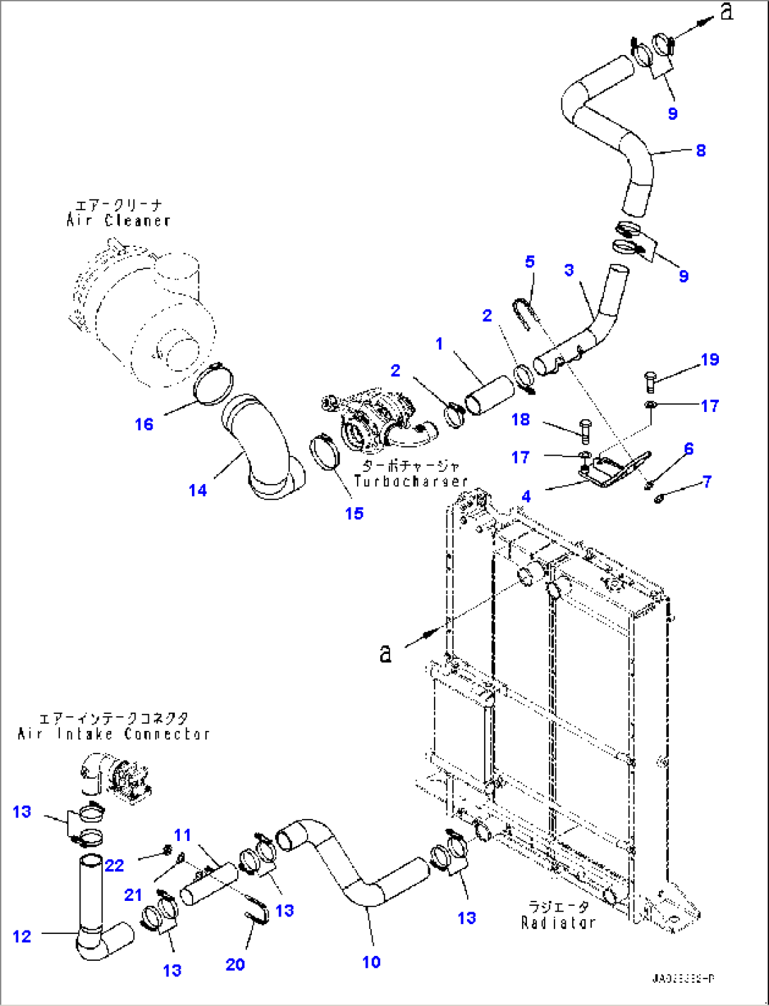 Cooling Piping, Air Intake Piping (#1001-)