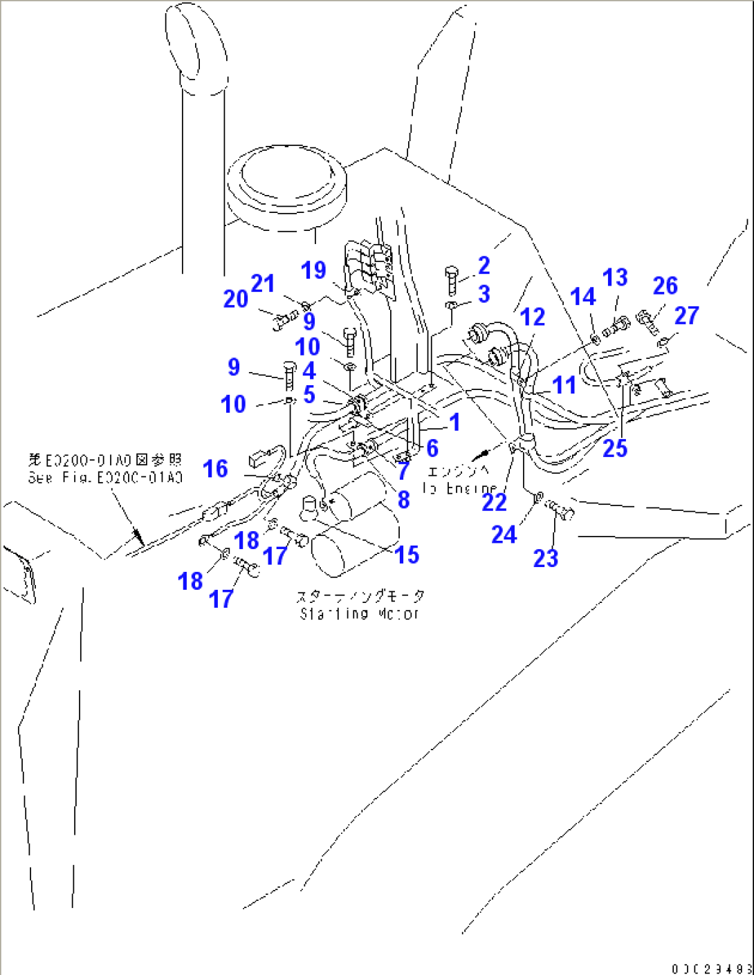 VEHICLE WIRING (ENGINE AND T/M WIRING CLAMP)