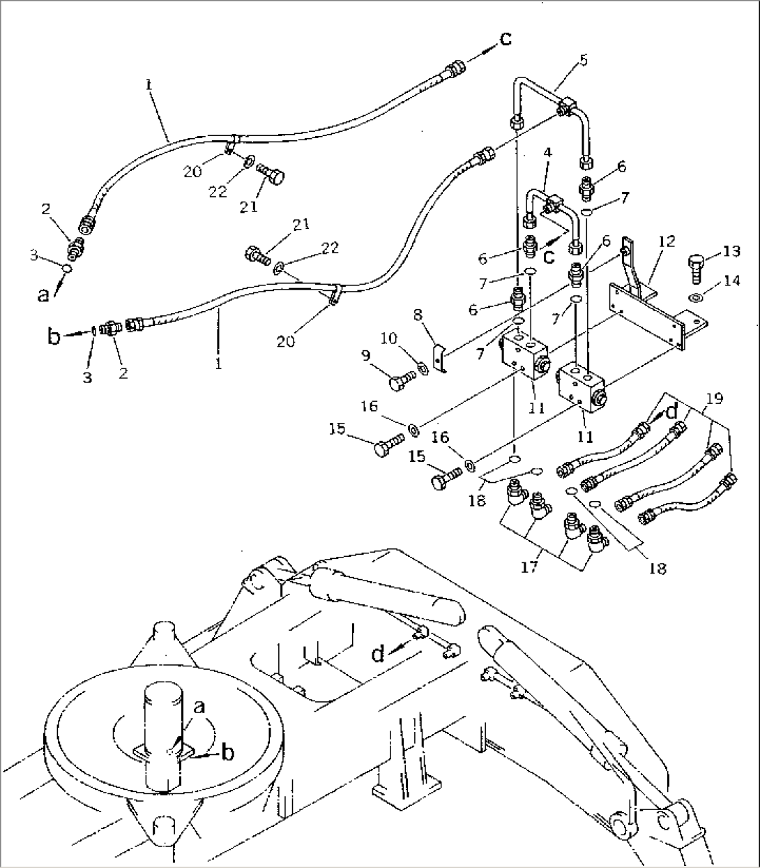 OUTRIGGER HYDRAULIC PIPING (LOWER) (L.H.¤ R.H. GEARED MOVEMENT)(#2301-)