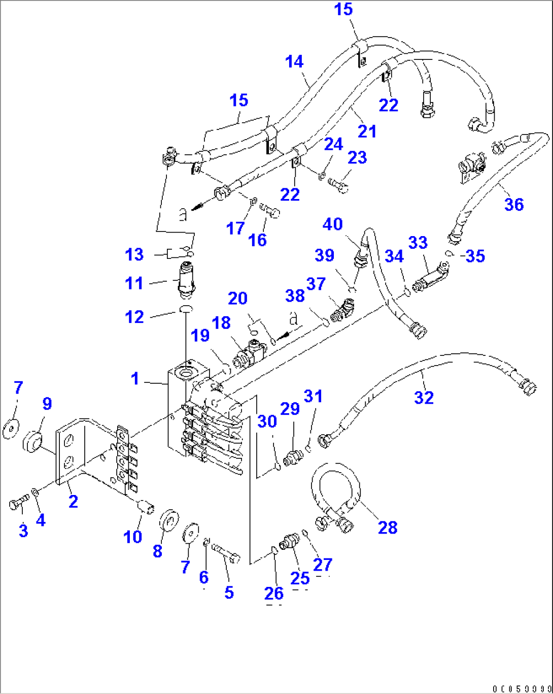 HYDRAULIC PIPING (E.P.C. VALVE PIPING) (FOR 3-SPOOL VALVE)(#65001-)