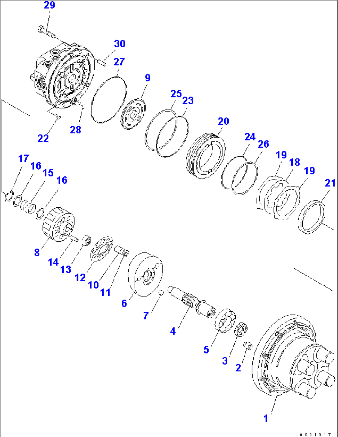 TRAVEL MOTOR (HYDRAULIC MOTOR 1/2) (2/3)