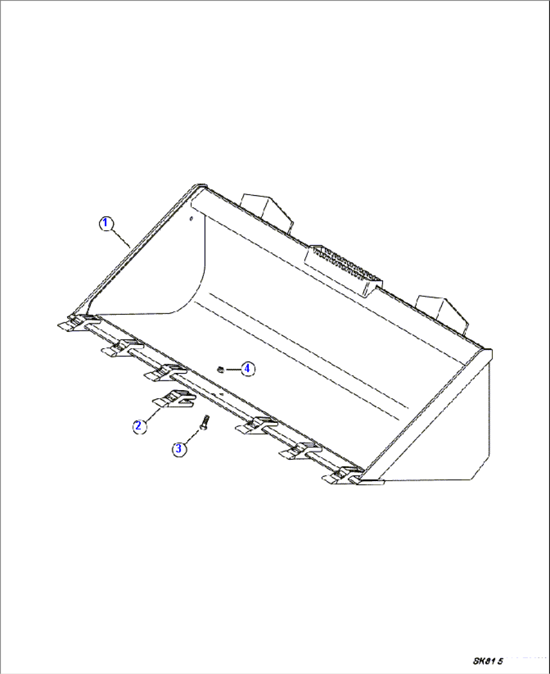 T6051-01A2 1730 MM BUCKET 422 LITERS WITH TEETH