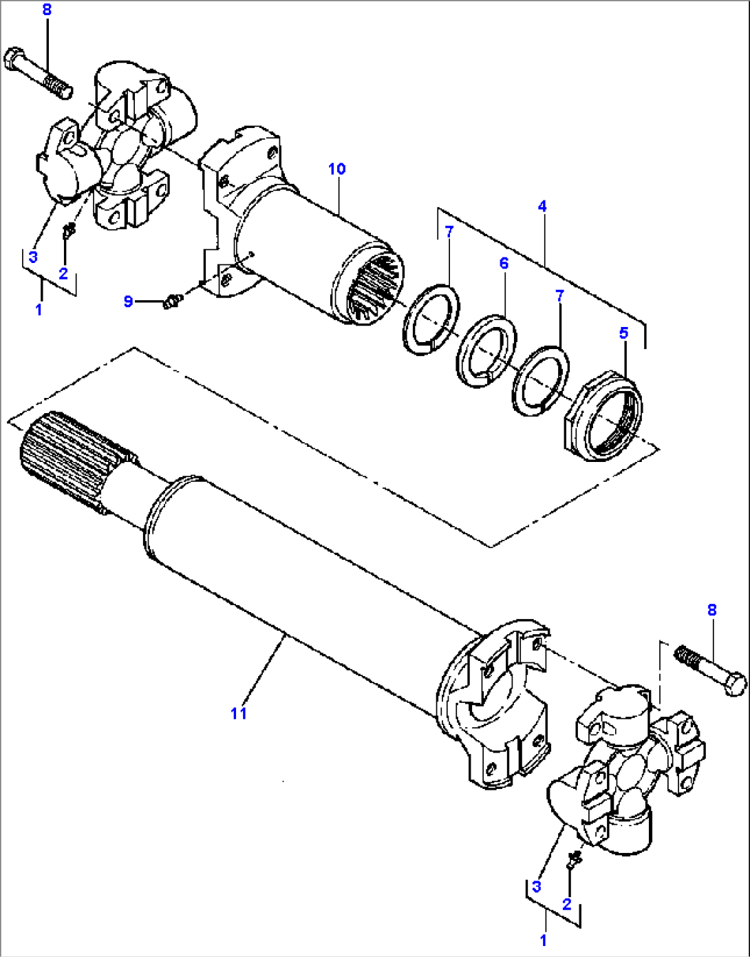 TRANSFER DRIVE TO FRONT AXLE DRIVE SHAFT