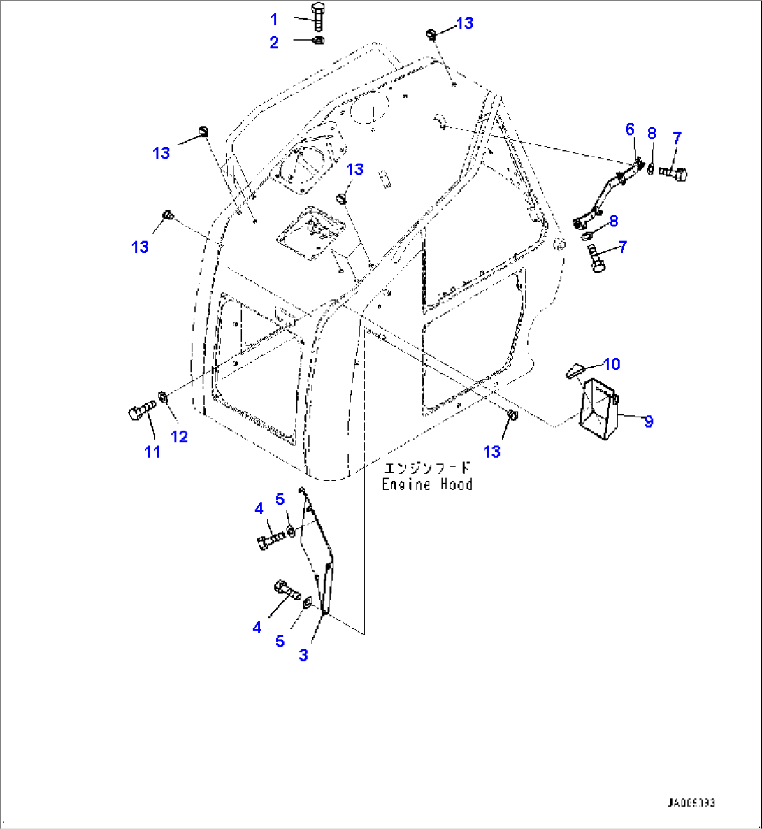Engine Hood, Bracket (#30001-30764)