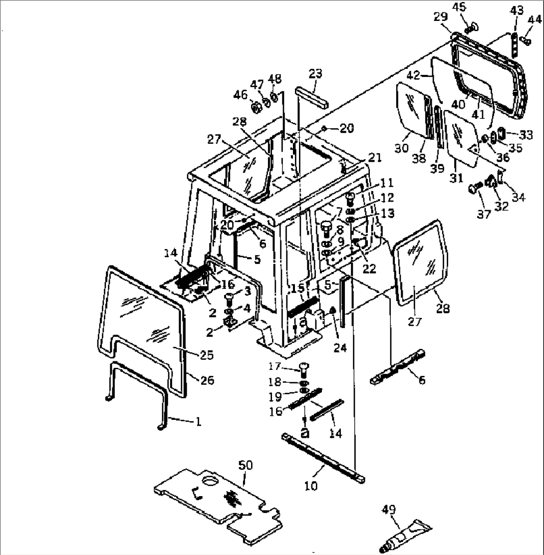 ROPS CAB (3/3) (NOISE SUPPRESSION FOR EC) (D60A-8A)(#45330-)