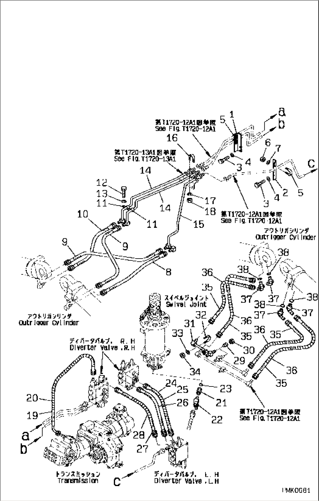 ATTACHMENT PIPING (1/3) (FOR FOUR OUTRIGGER)