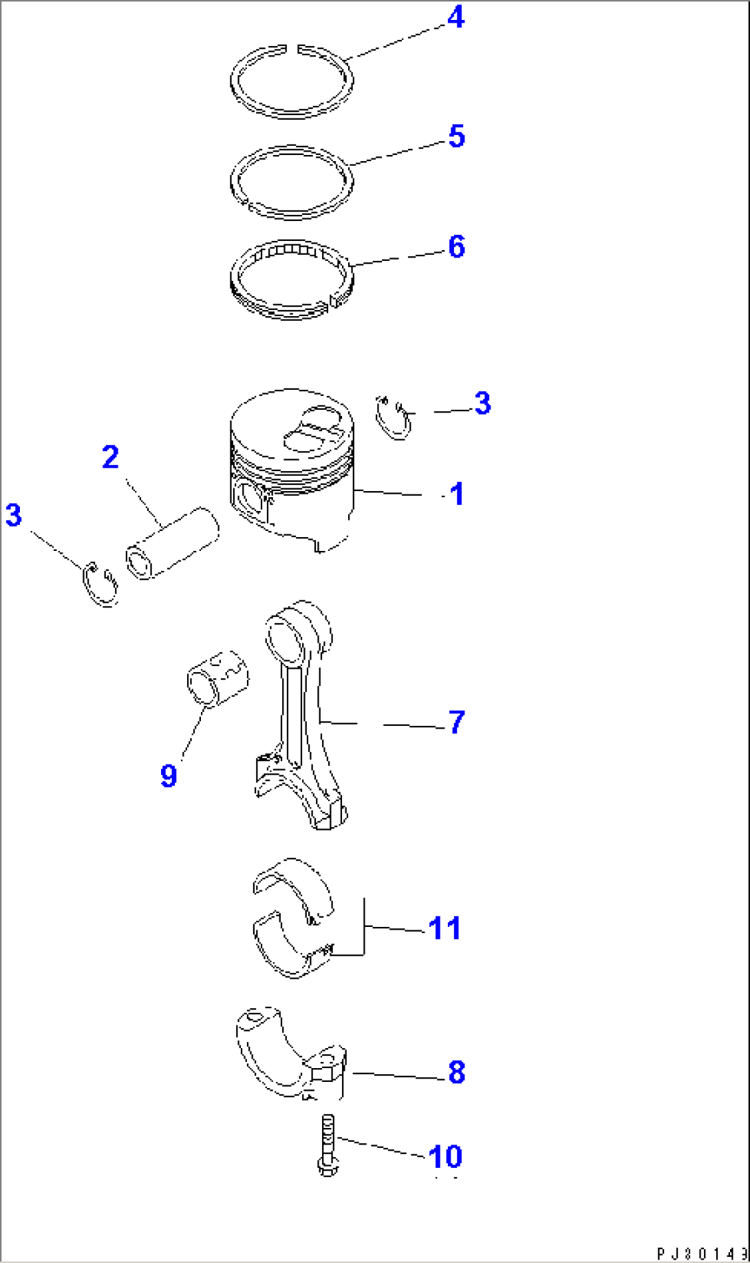 PISTON AND CONNECTING ROD