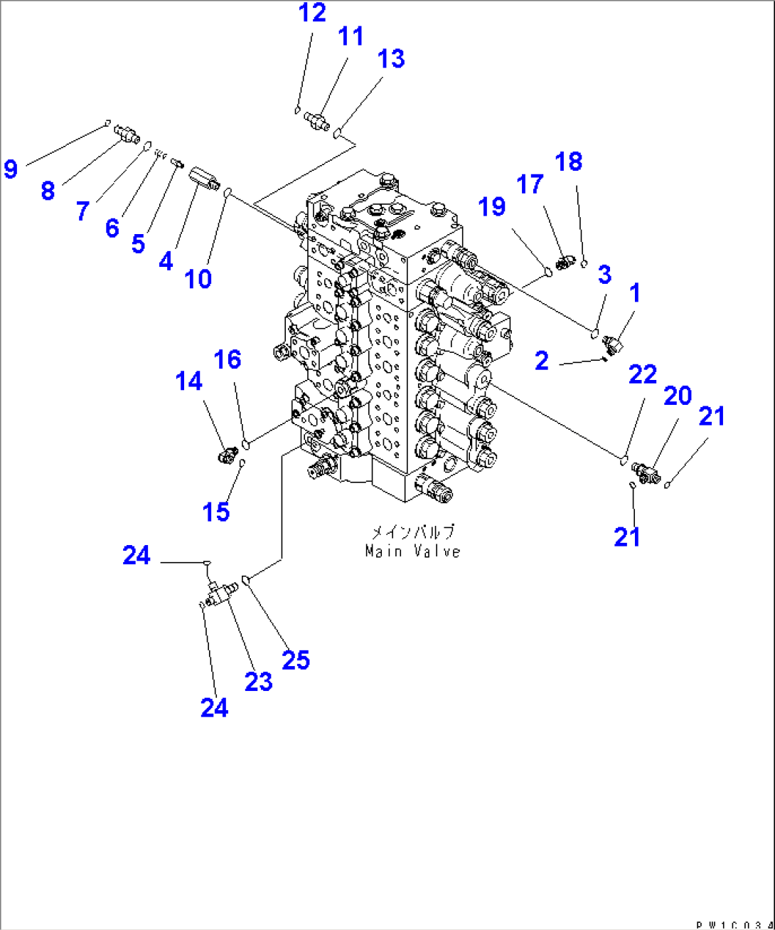 MAIN VALVE (CONNECTING PARTS) (1 ACTUATOR) (2/2)