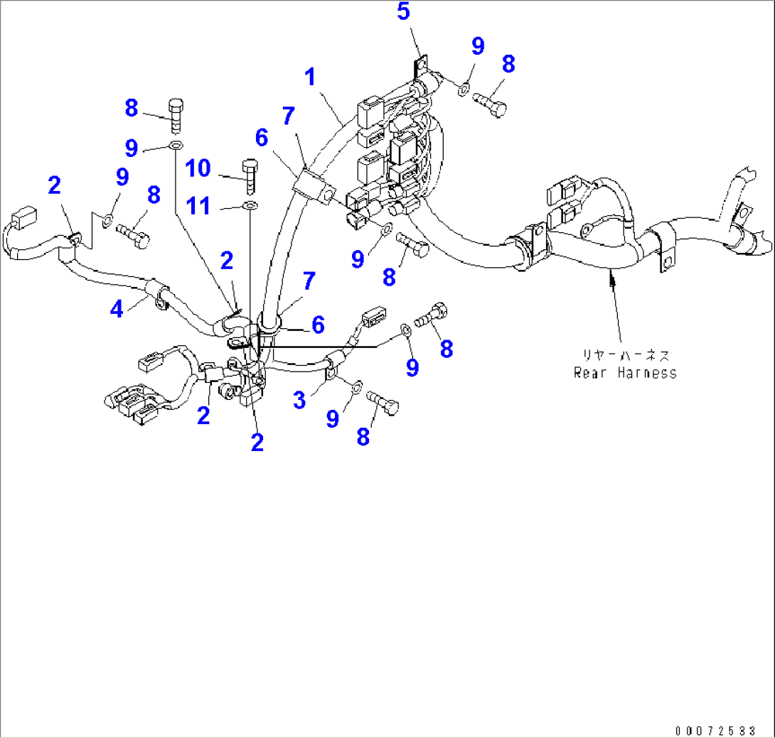 REAR HARNESS (HST HARNESS)(#70001-)