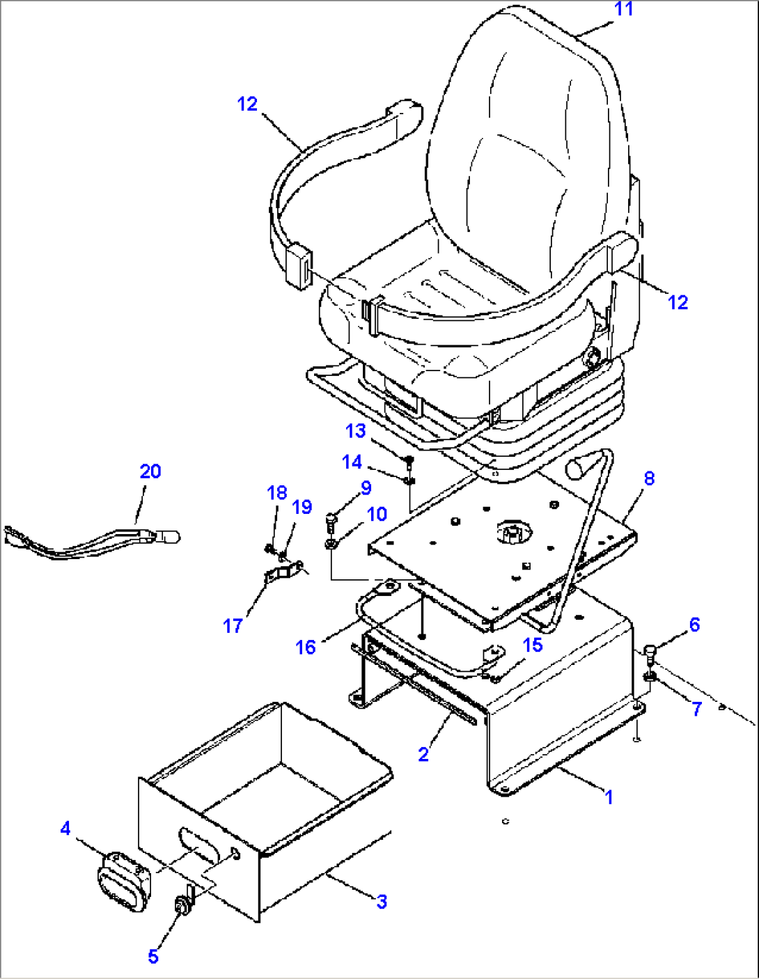 K5201-01A0 CANOPY OPERATORS SEAT MOUNTING