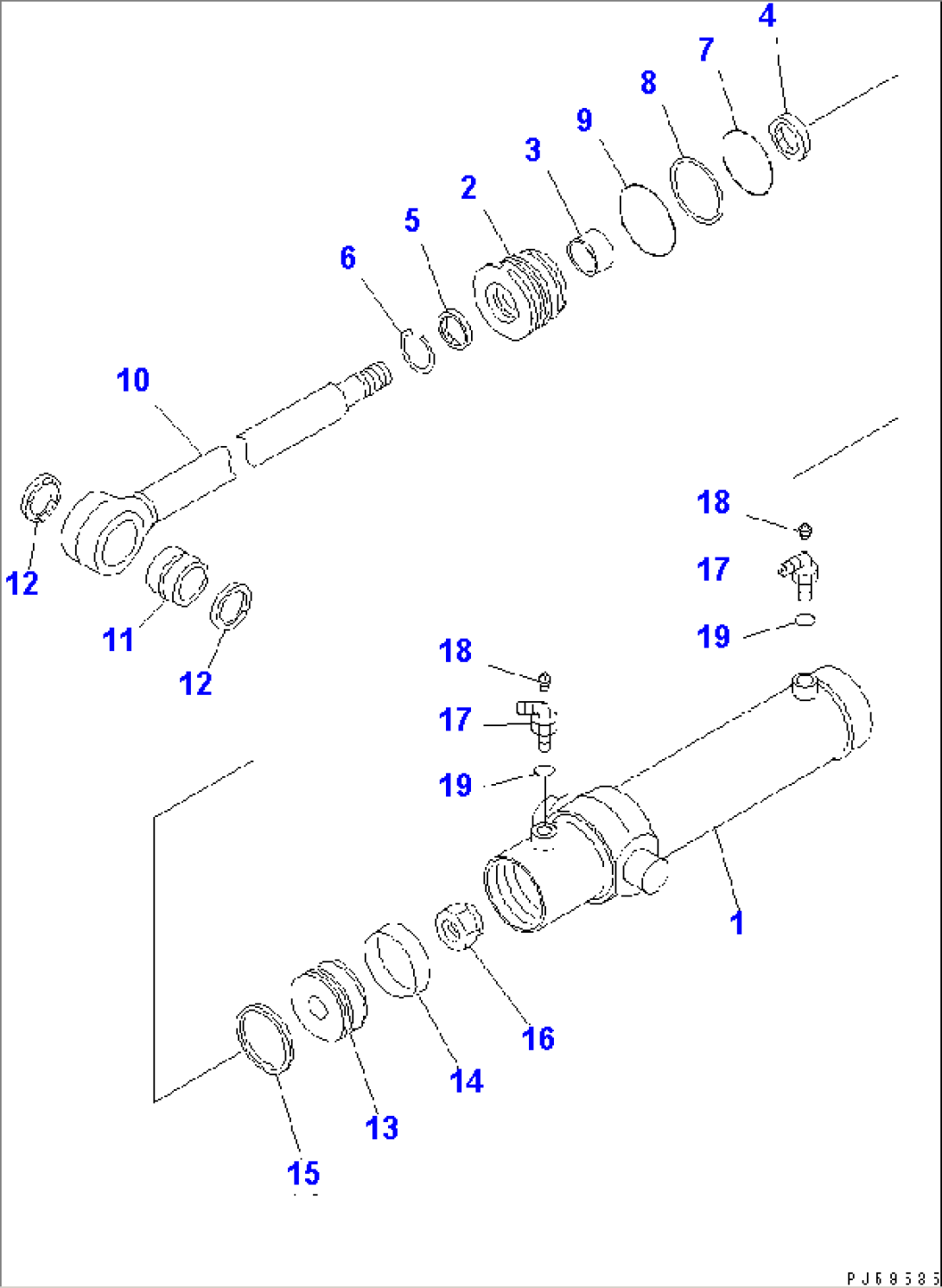 REAR RIPPER CYLINDER (INNER PARTS)(#50001-51000)