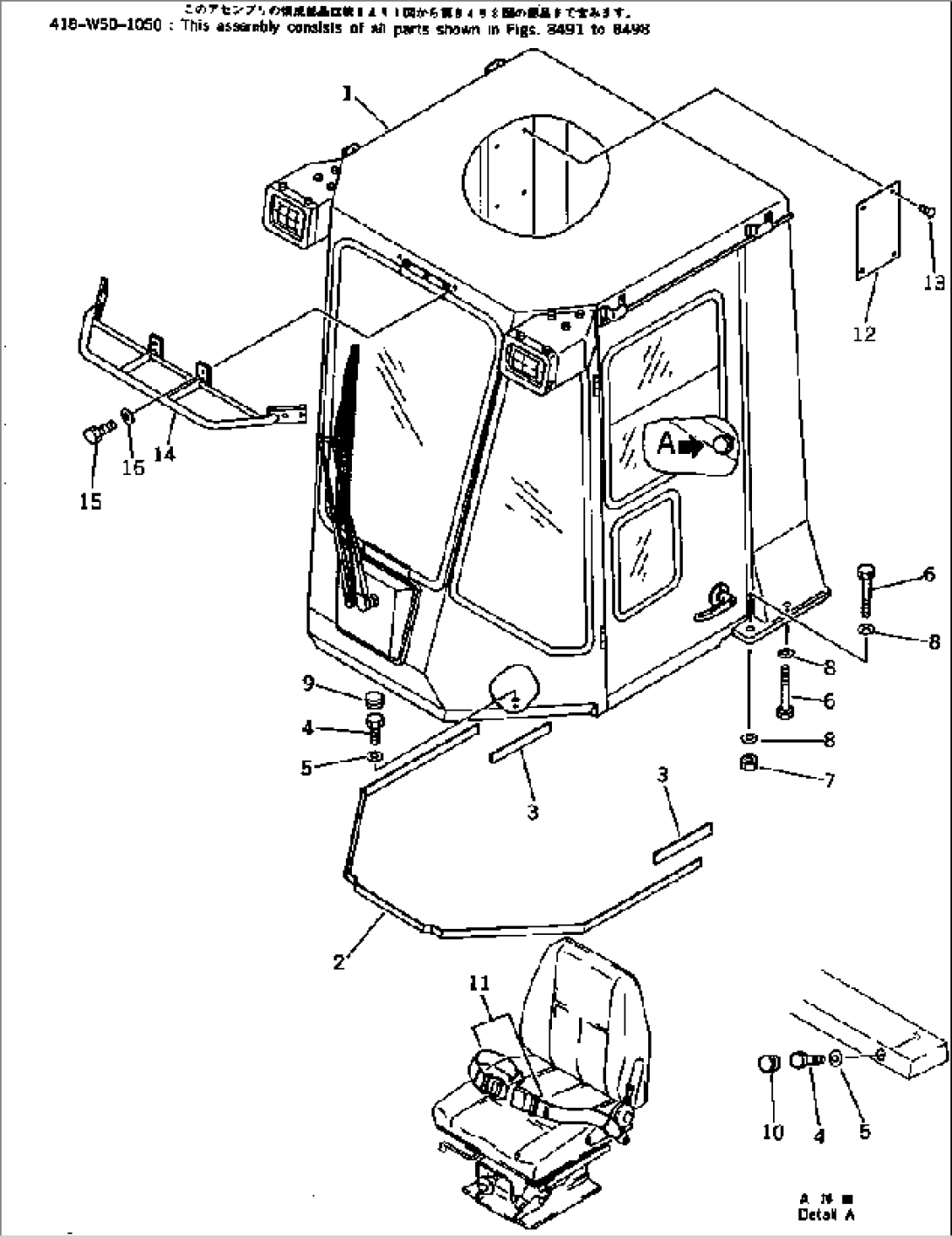 ROPS CAB (MOUNTING PARTS) (1/8) (TBG/ABE SPEC.)(#10001-19999)