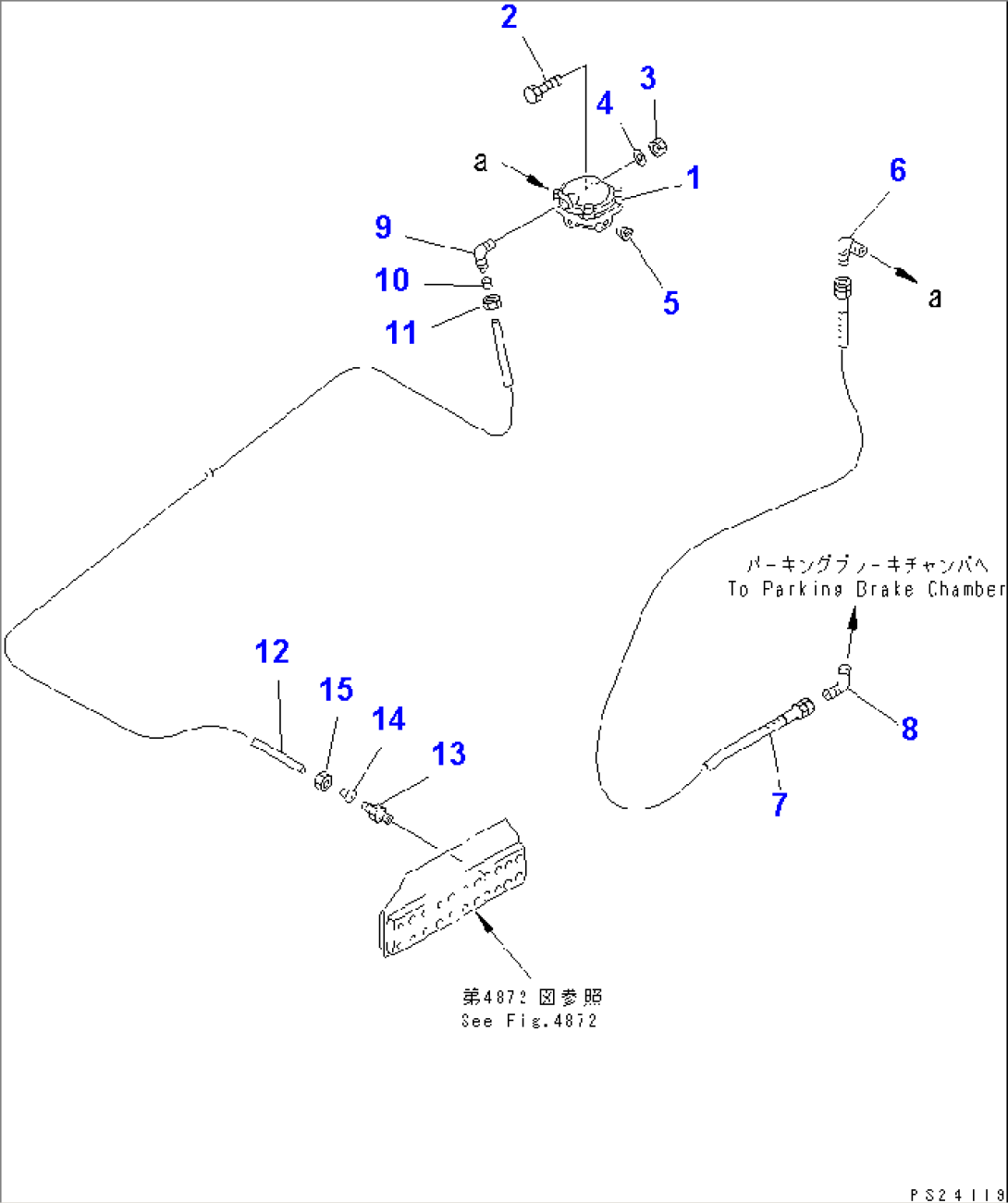 AIR PIPING (8/14) (PARKING RELAY VALVE TO PARKING BRAKE CHAMBER)