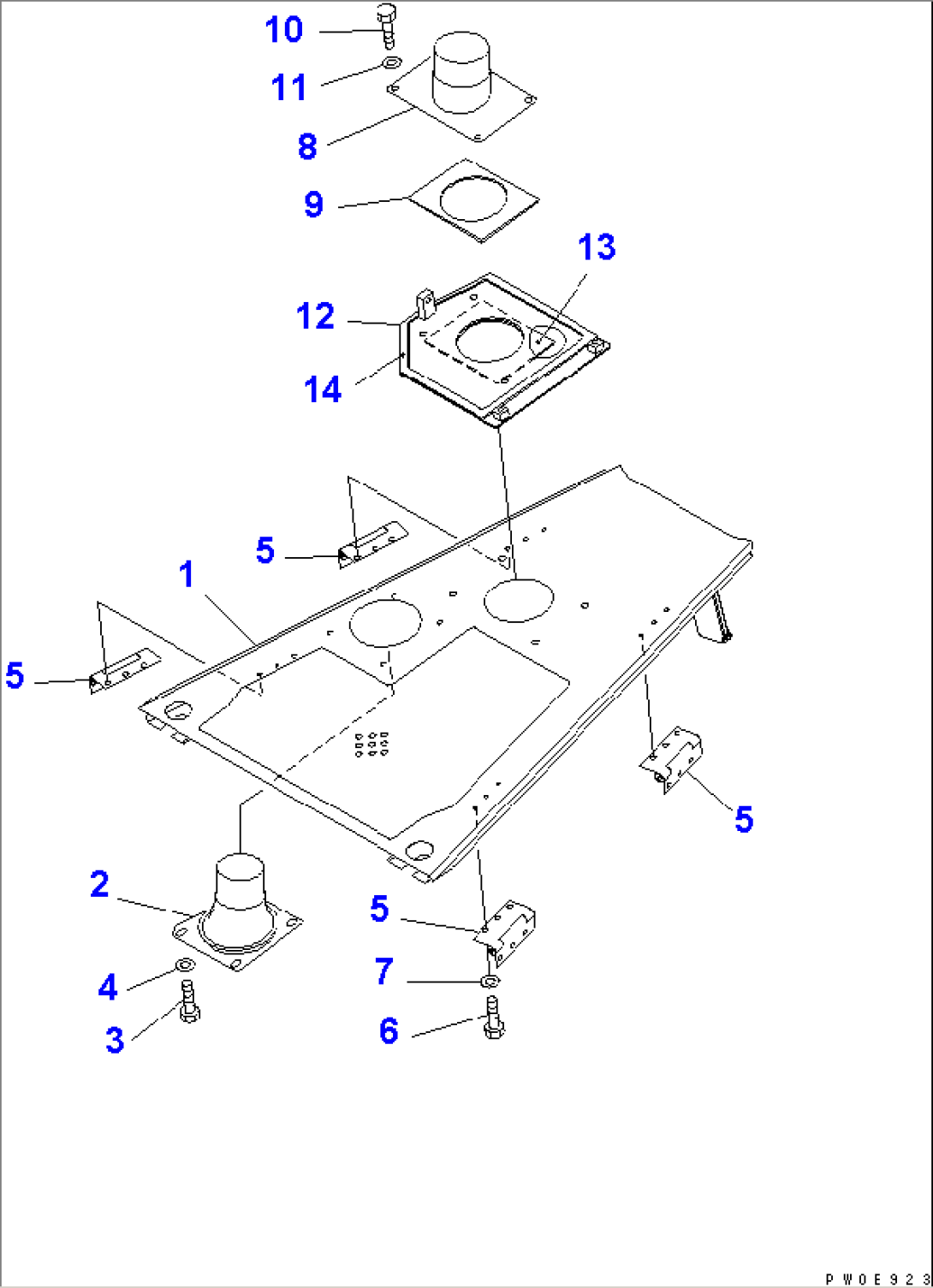 ENGINE HOOD (WITH PRE CLEANER) (WITHOUT CAB) (WITH ROPS SWEEP)(#65001-)