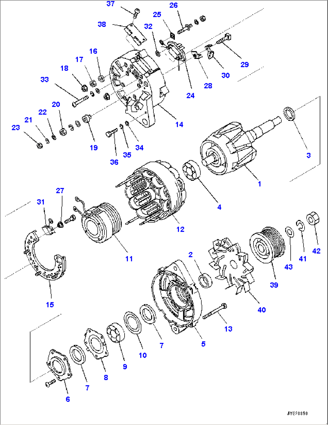 Alternator, Inner Parts (#830001-)