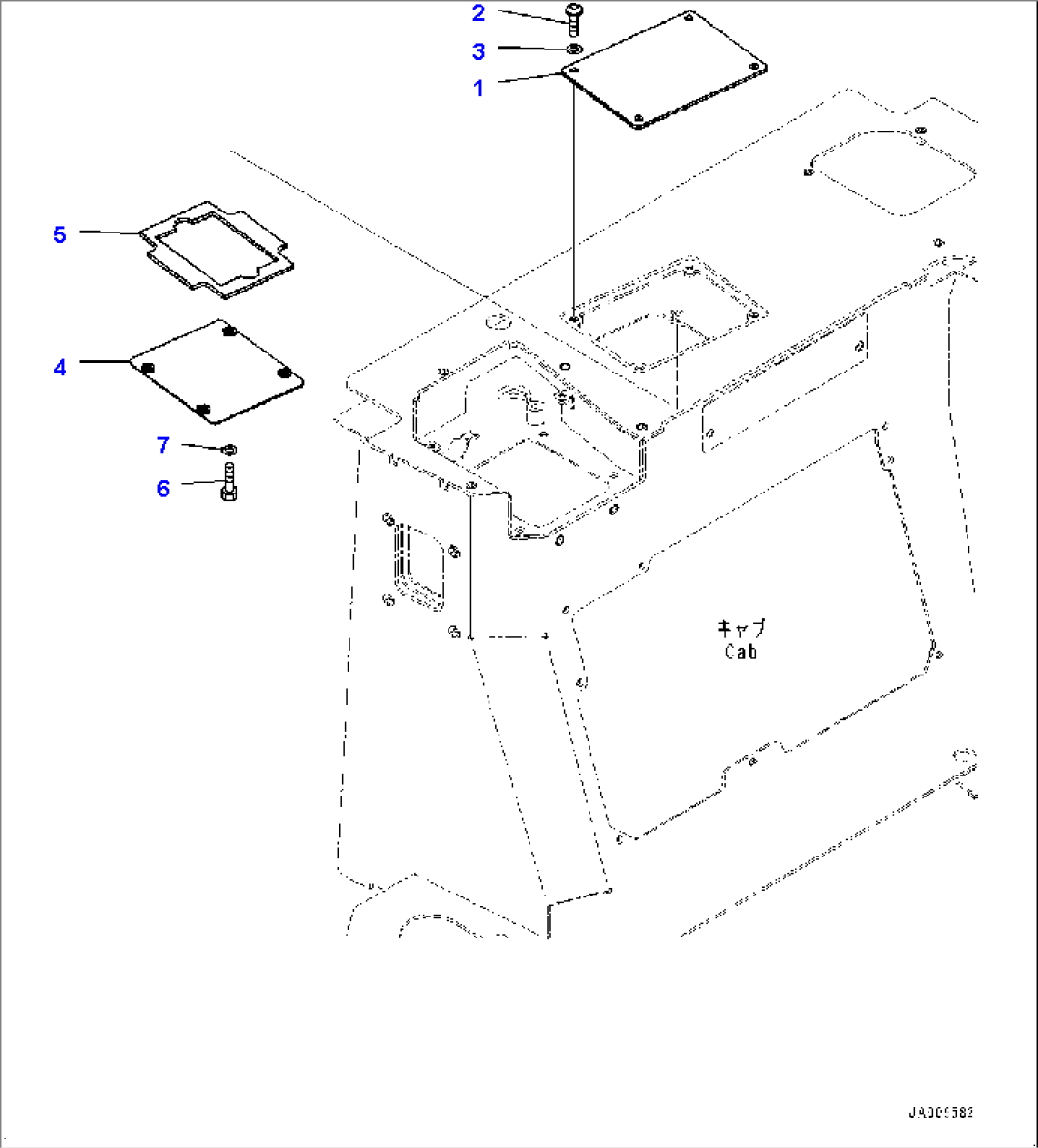 Cab, Console Cover, Rear (#40001-)
