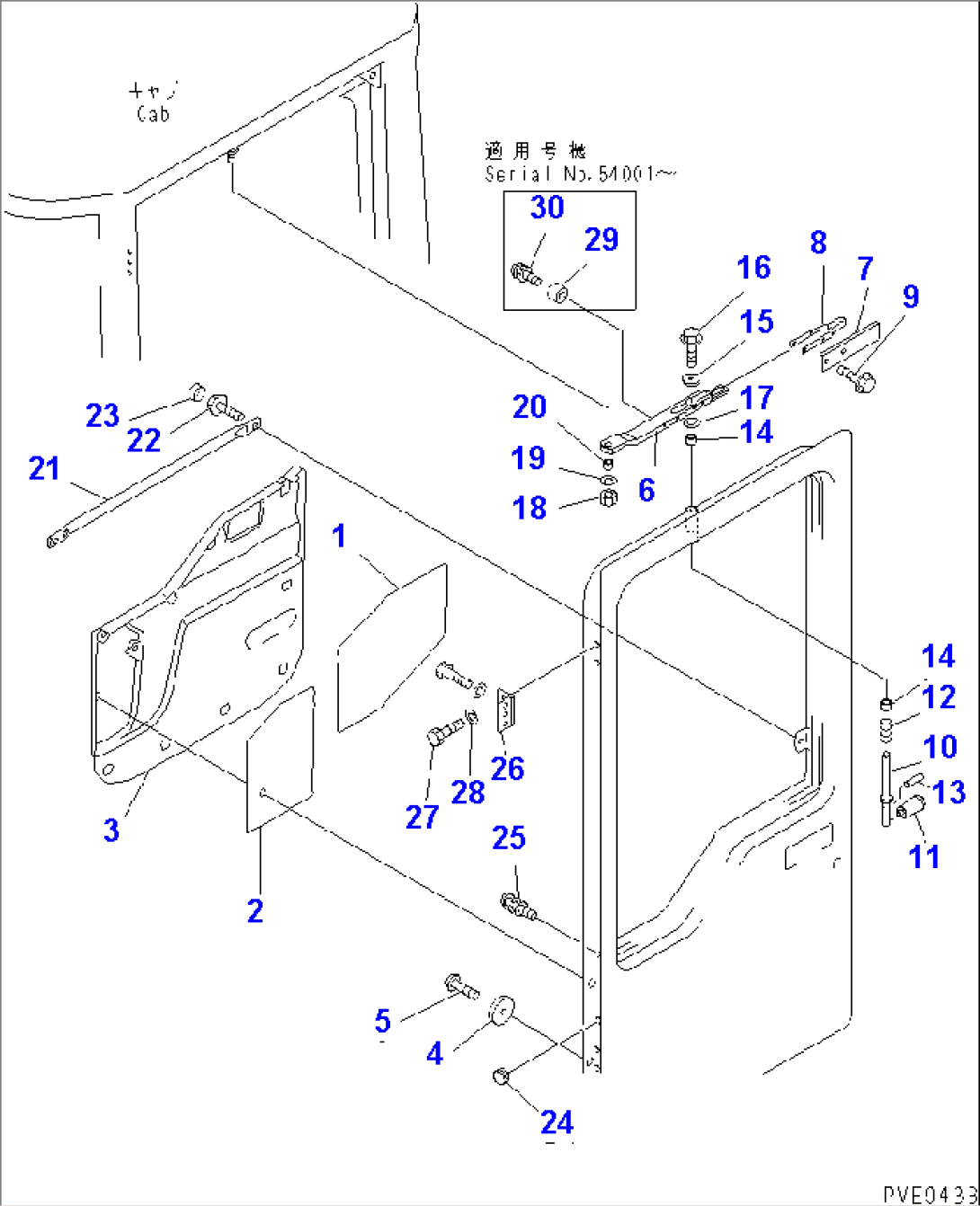 ROPS CAB (DOOR RELATED PARTS¤ L.H.)
