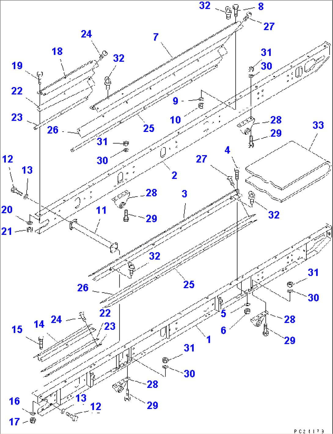 CONVEYOR (FOR DISCHARGE GRIZZLY) (1/5) (FRAME AND BELT)(#1002-1200)