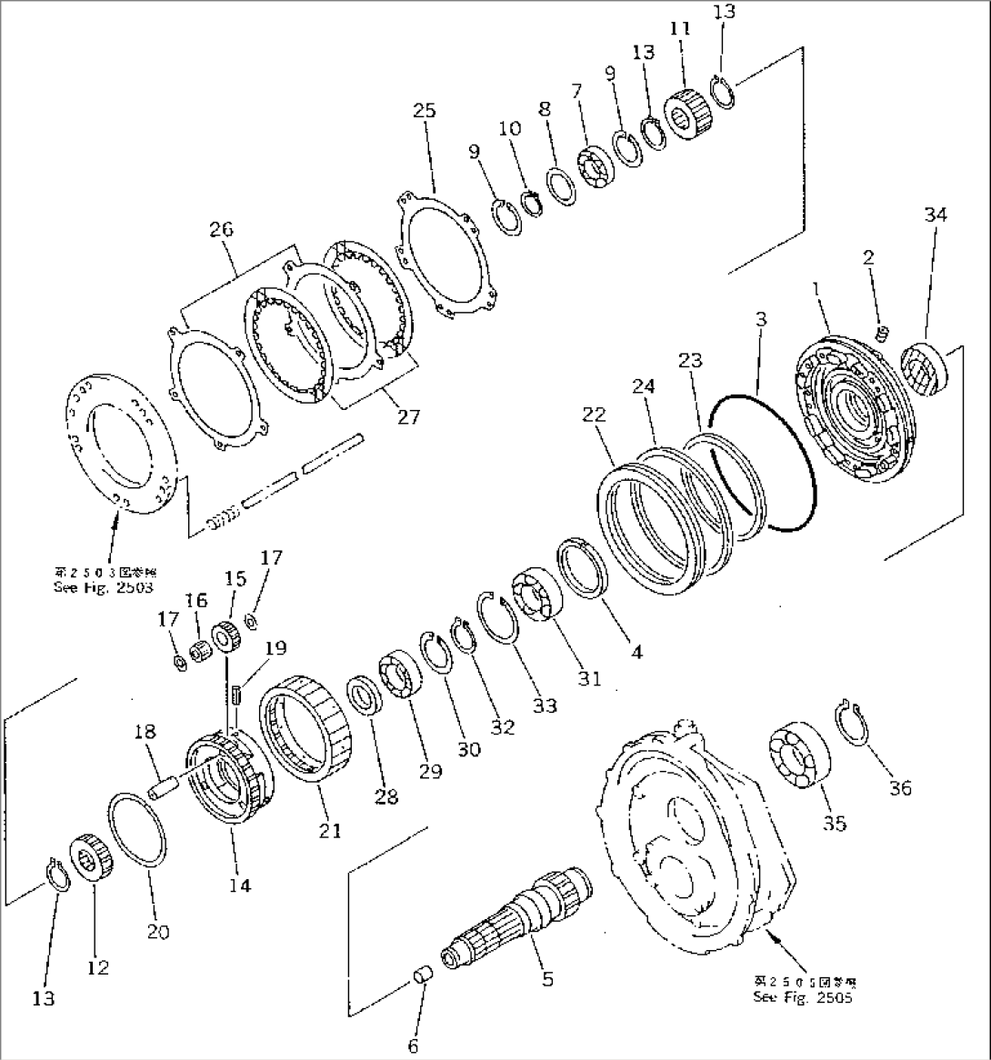 TRANSMISSION (F2-R2) (FORWARD AND 2ND HOUSING) (3/6) (FOR MONO LEVER STEERING)