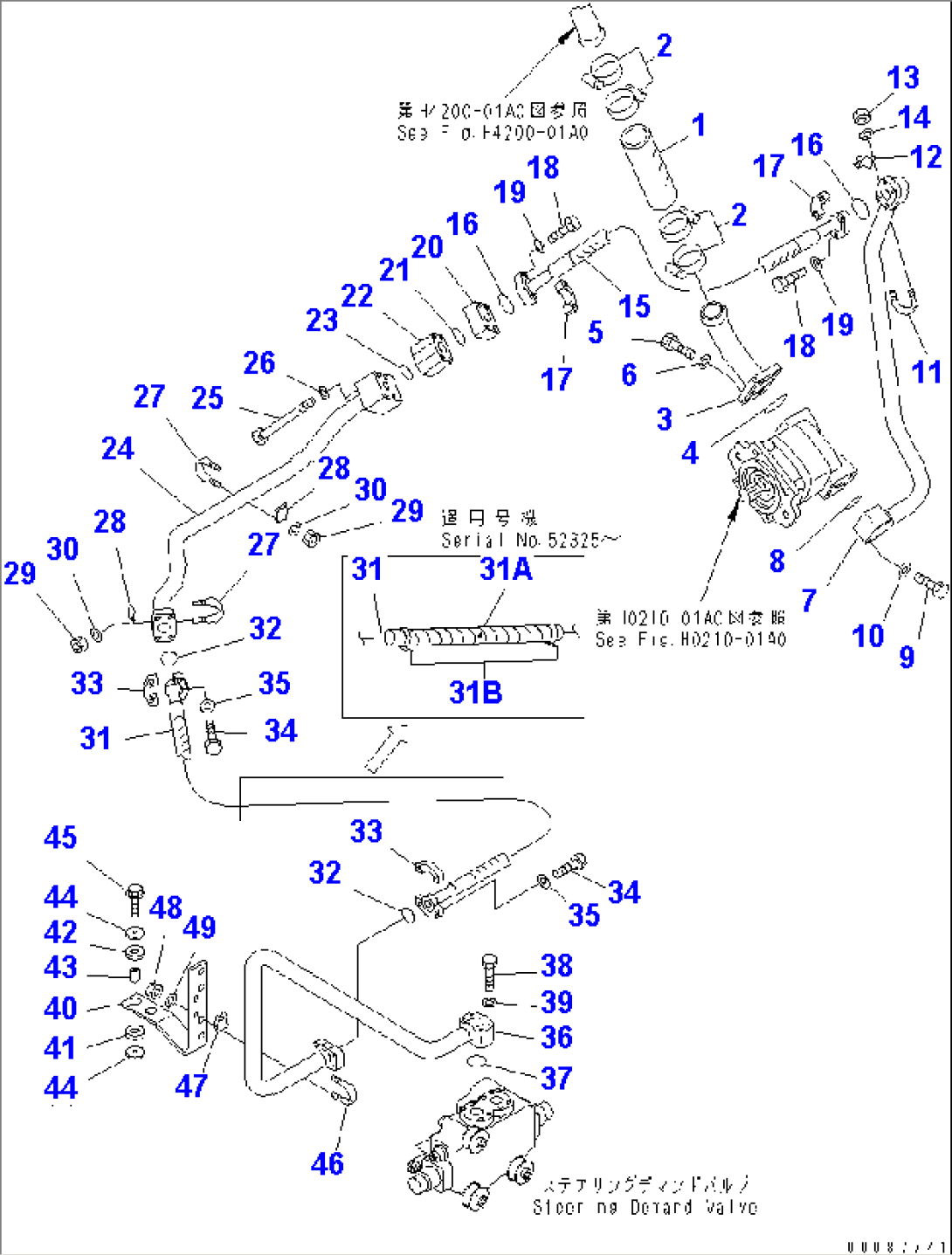 STEERING HYDRAULIC LINE (SUCTION AND DELIVERY LINE) (WITH EMERGENCY STEERING)