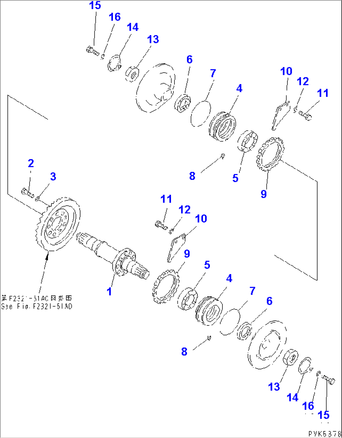 BEVEL GEAR AND SHAFT (D21)