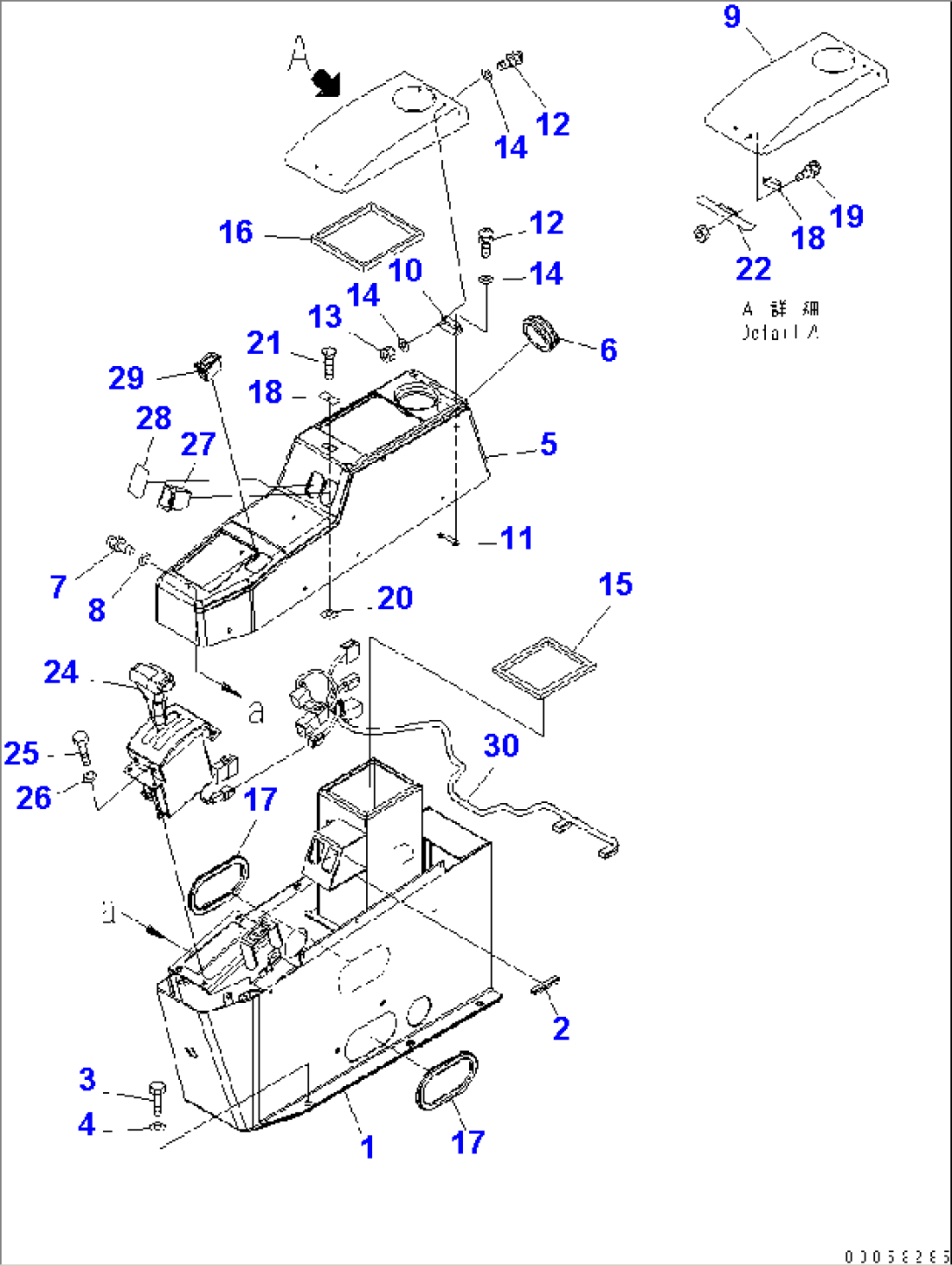 FLOOR (CONSOLE BOX) (R.H. POWER WINDOW SWITCH LESS)(#7001-)
