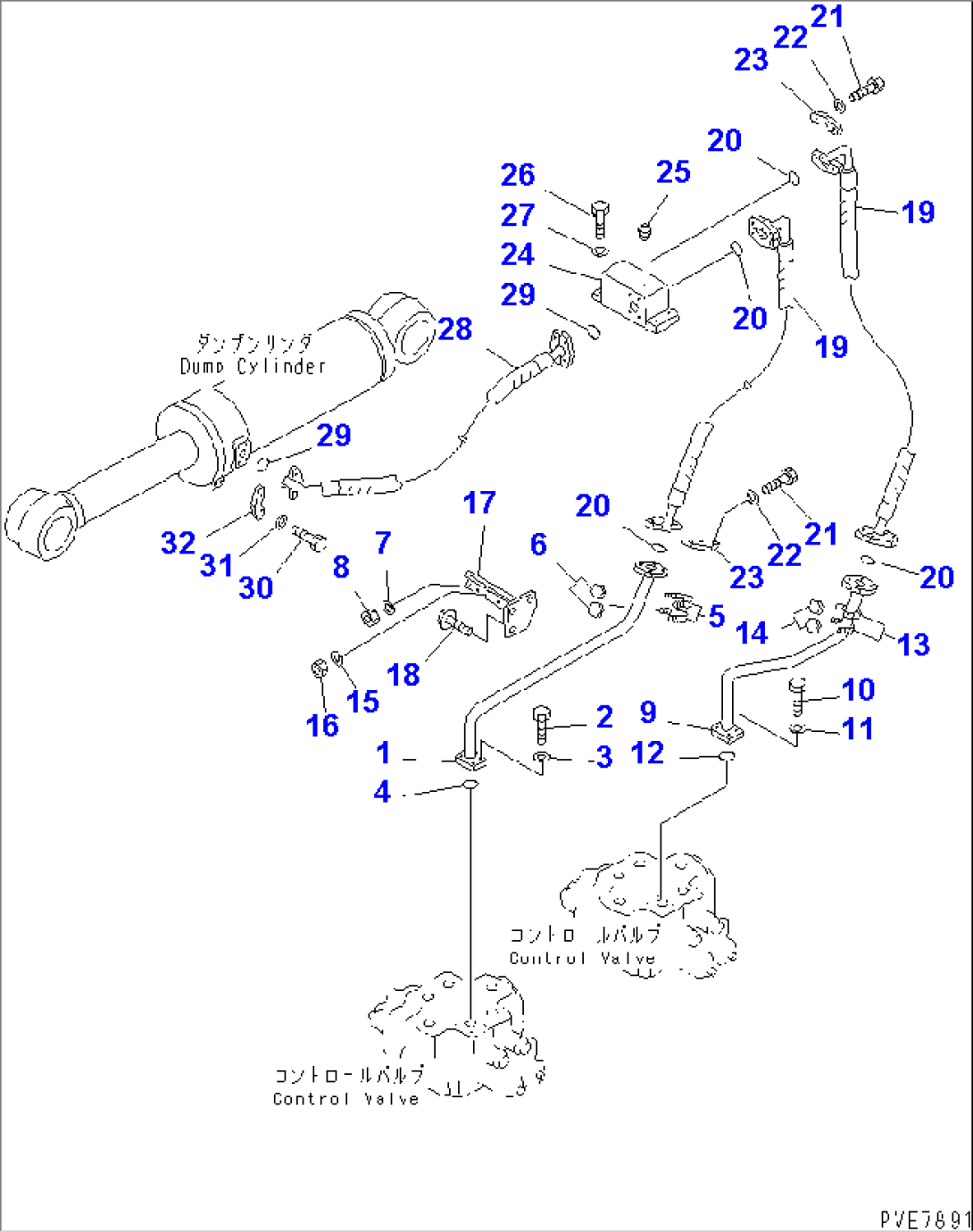HYDRAULIC LINE (DUMP CYLINDER HEAD LINE)