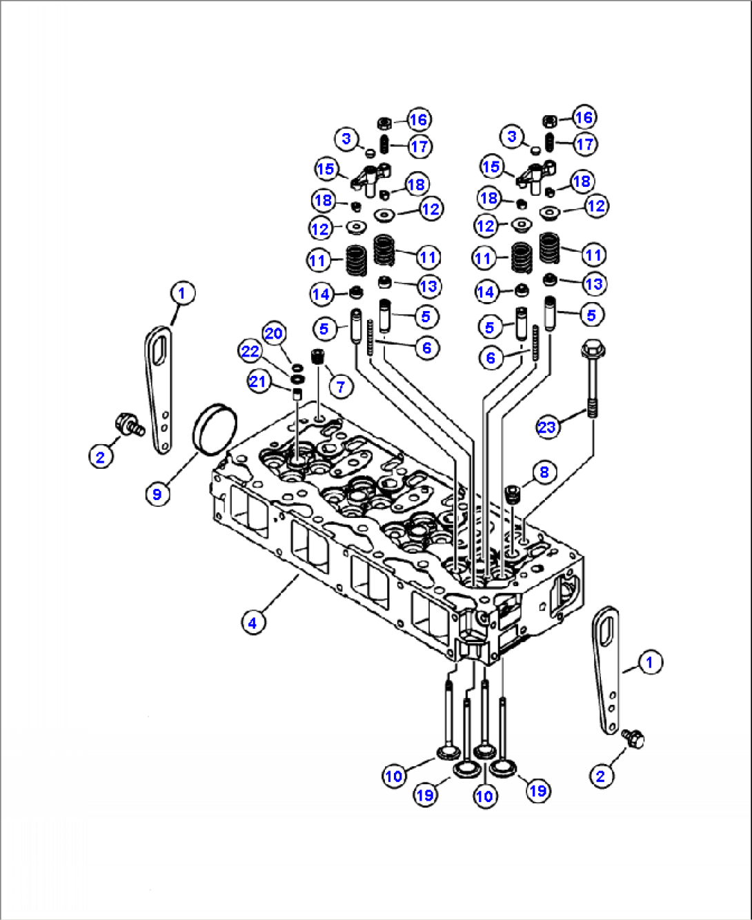 A0001-01A00 CYLINDER HEAD AND VALVES