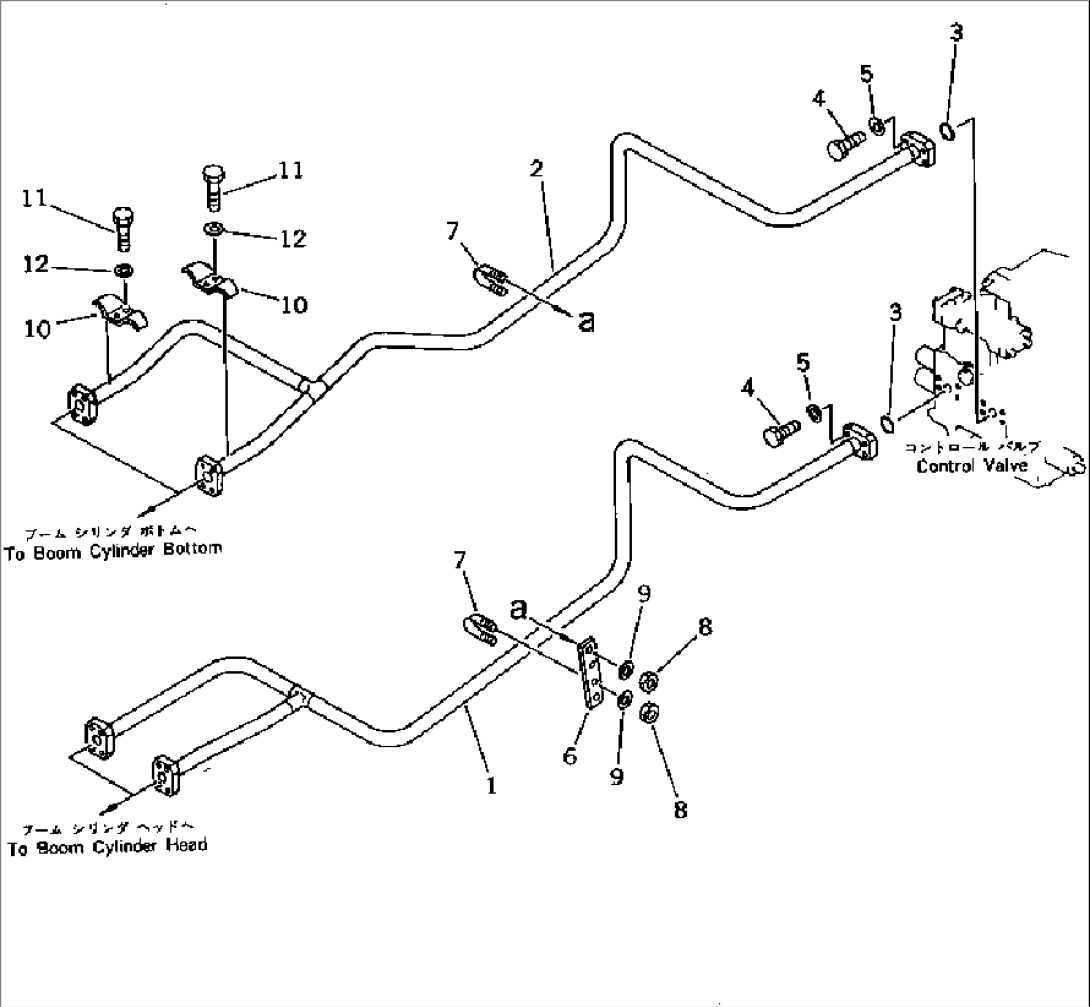 HYDRAULIC PIPING (BOOM CYLINDER LINE) (CHASSIS SIDE)