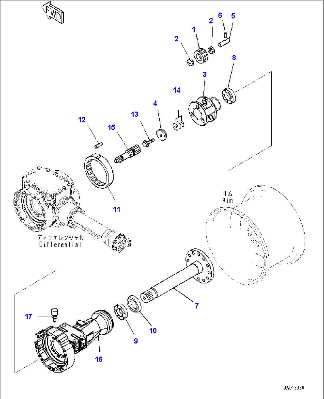 Front Axle, Final Drive and Housing, R.H. (#80001-)