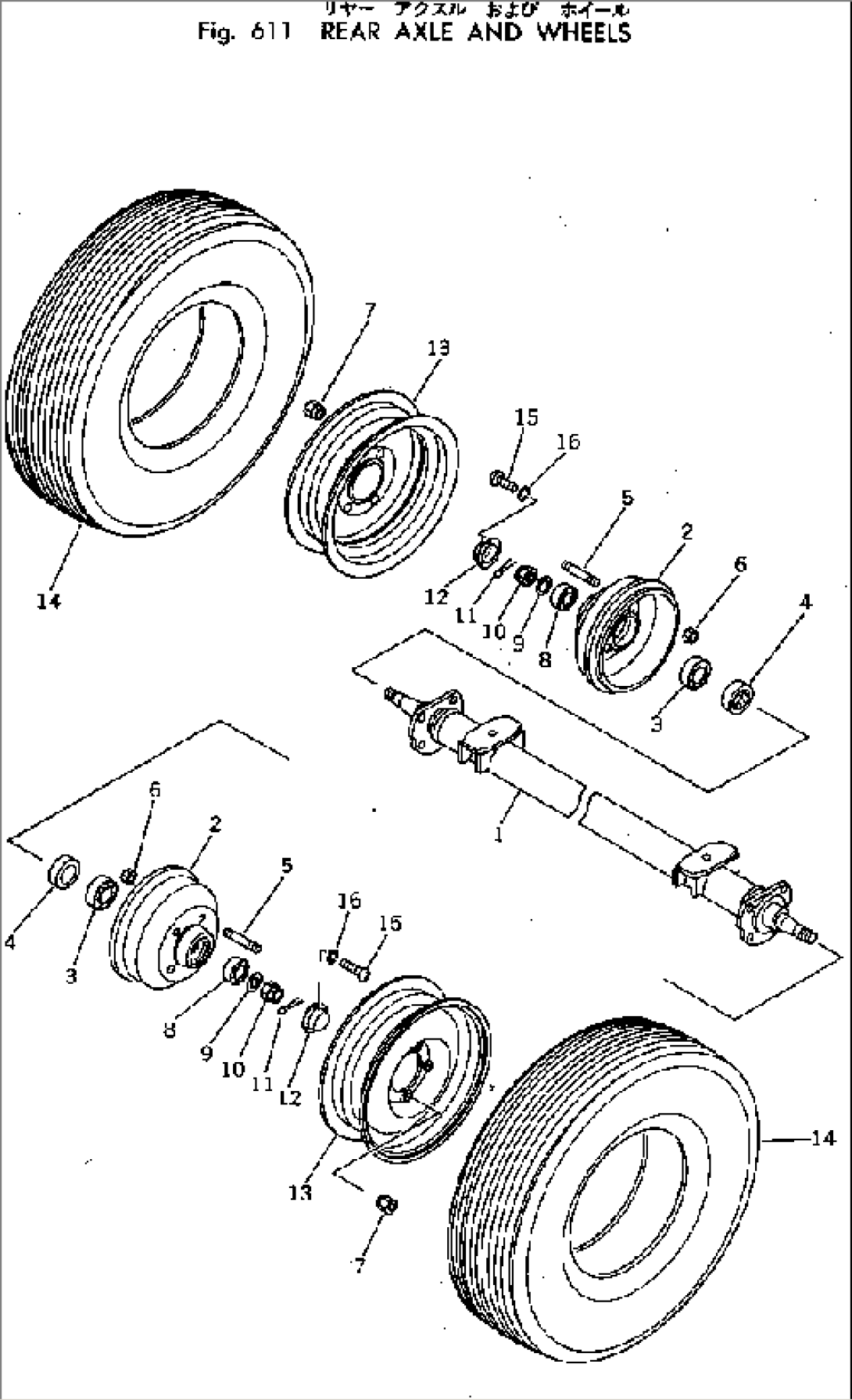 REAR AXLE AND WHEELS