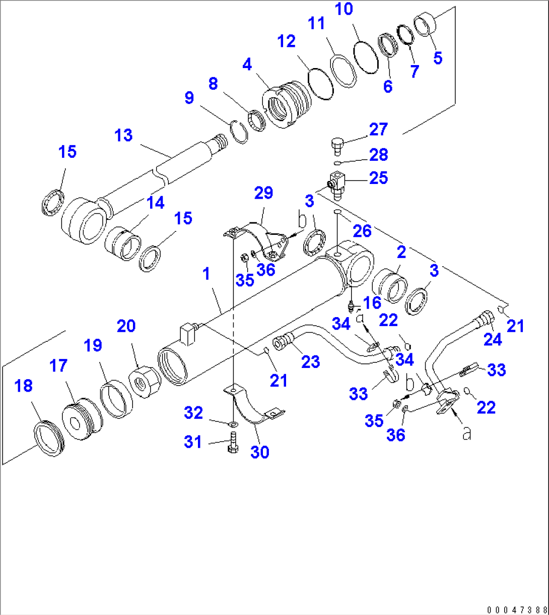 STEERING CYLINDER (L.H.)(#55001-)