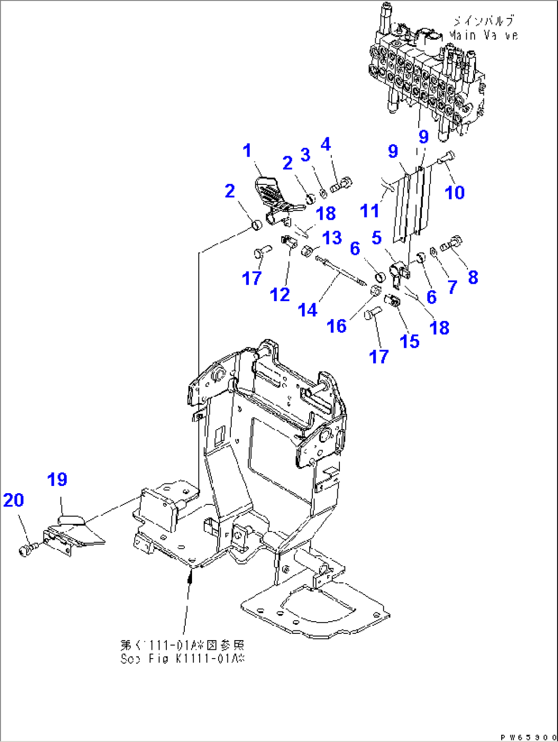 MAIN CONTROL LEVER (BOOM SWING CONTROL PEDAL)
