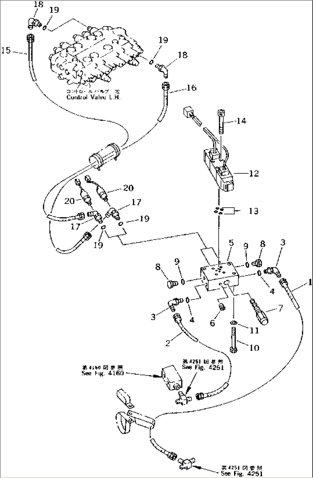 HYDRAULIC PIPING (CLAMSHELL PIPING LINE) (CHASSIS SIDE) (FOR 2-PIECE BOOM)