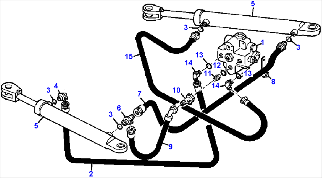 HYDRAULIC PIPING - STEERING VALVE TO STEERING CYLINDERS (FOR MODEL 510C)