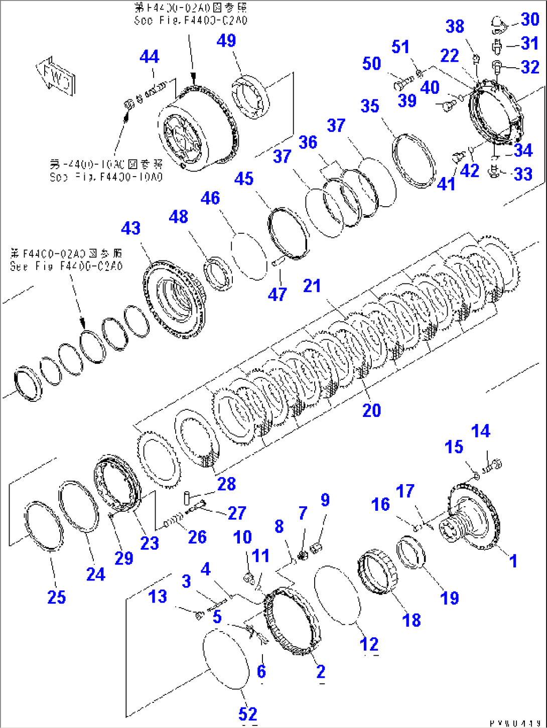FRONT AXLE (FRONT WHEEL BRAKE) (L.H.)