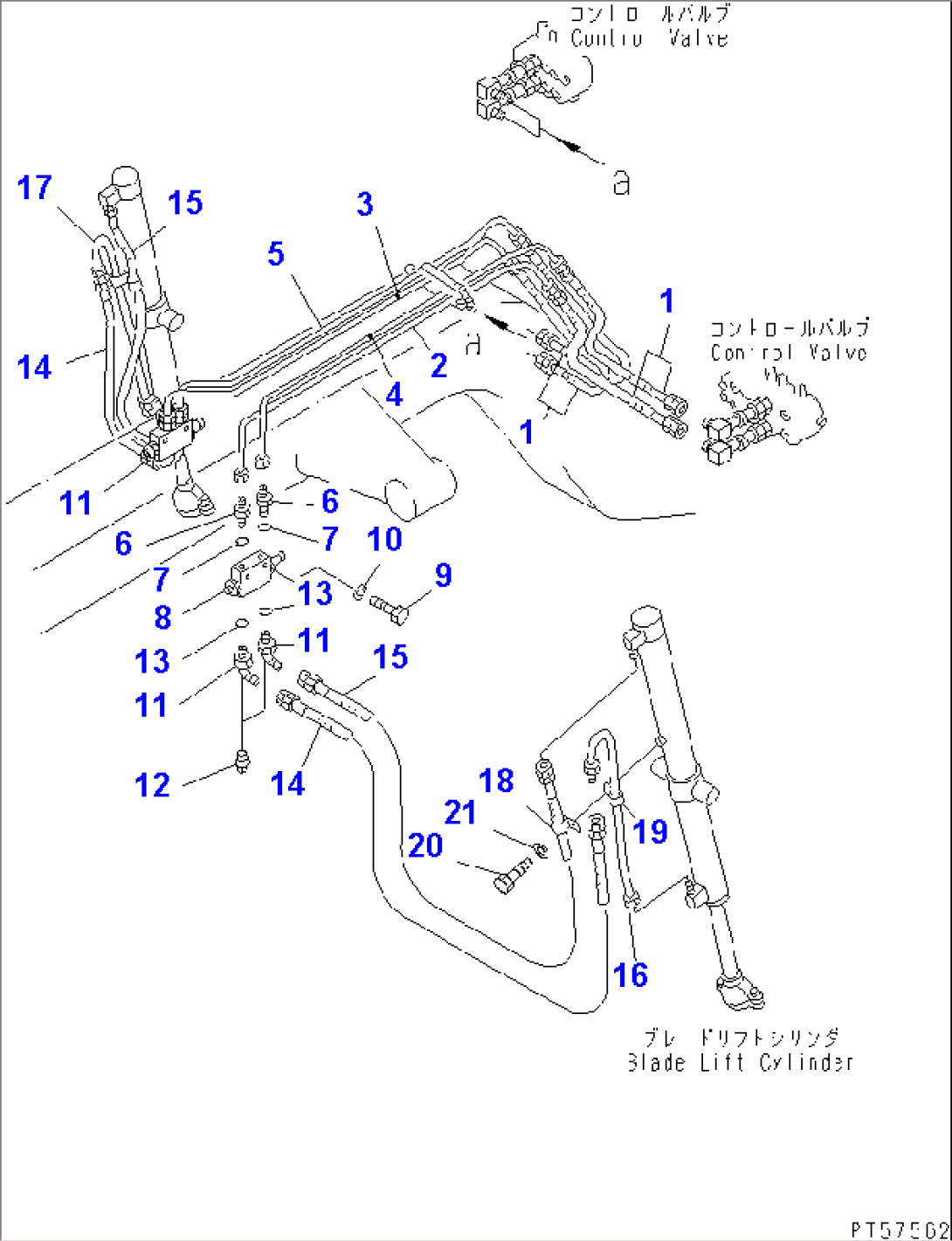 HYDRAULIC PIPING (BLADE LIFT CYLINDER LINE)