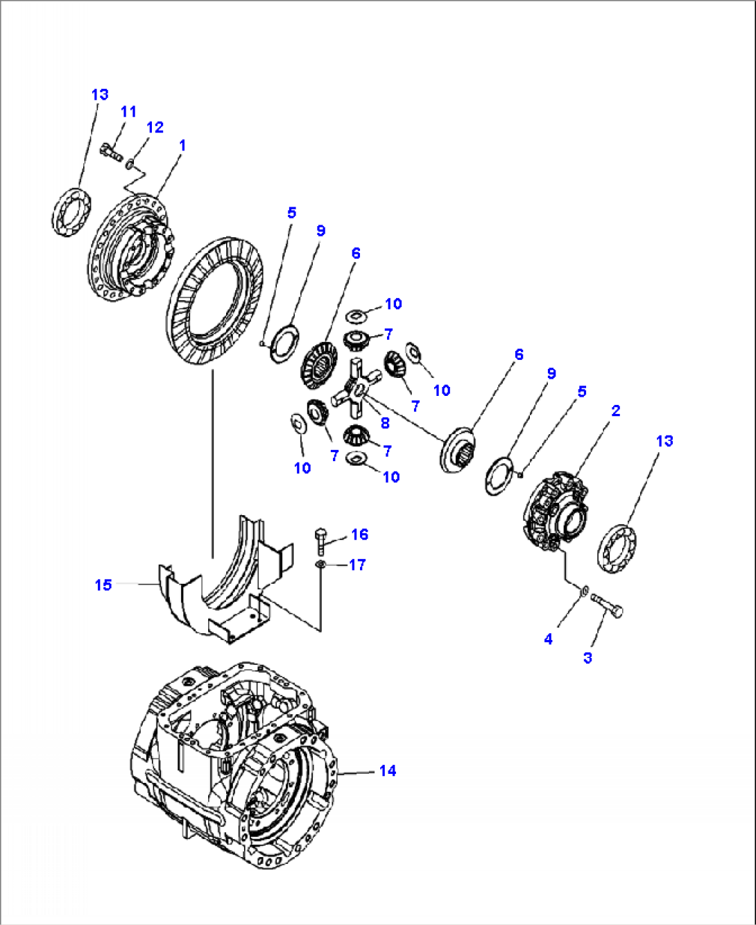 F4400-54A0 FRONT AXLE STANDARD (STD) DIFFERENTIAL (2/3)
