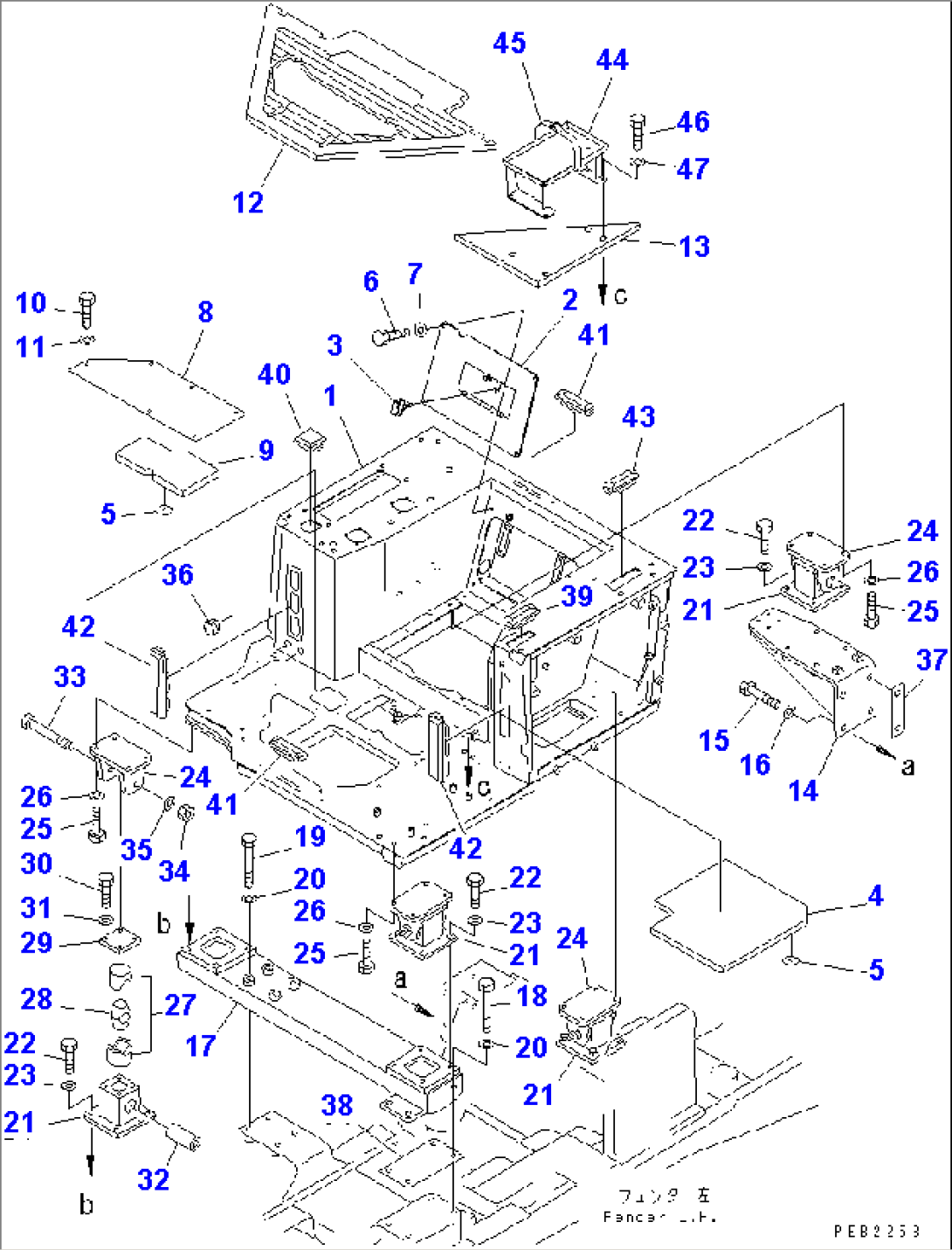 FLOOR FRAME (SUPER DOZER)(#10012-)