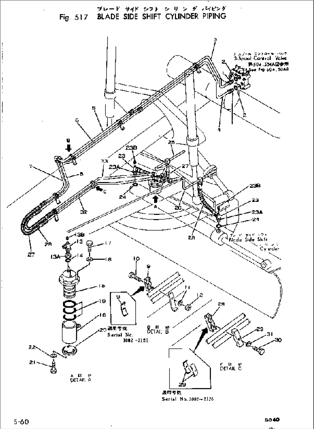 BLADE SIDE SHIFT CYLINDER PIPING