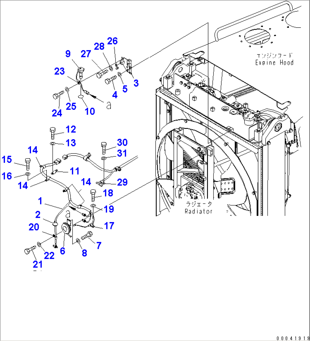 WIRING (RADIATOR AND ENGINE HOOD)(#80001-)