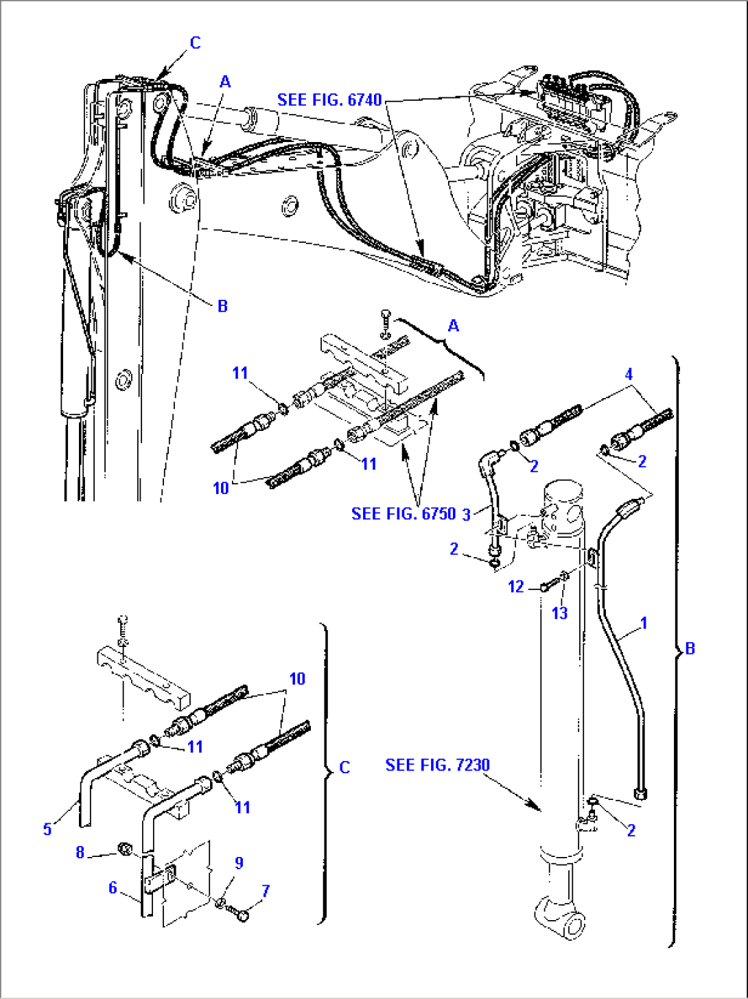 HYDRAULIC PIPING (BUCKET CYLINDER LINE) (FOR JIG ARM)