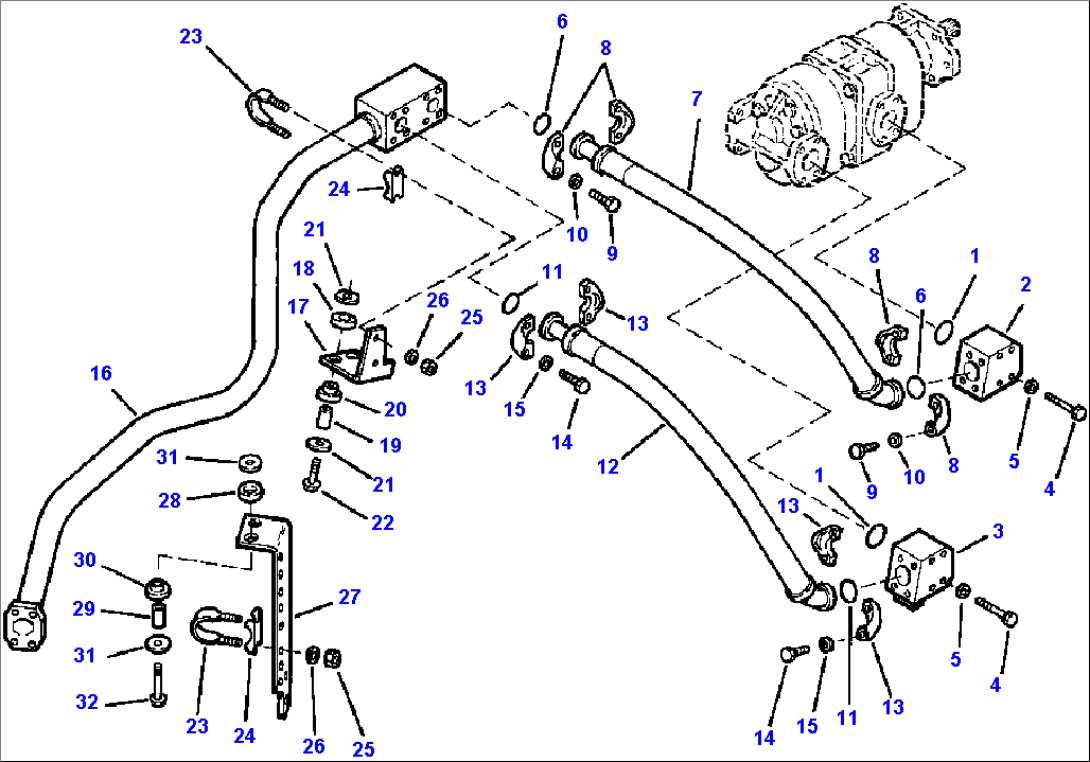 H4200-02A0 HYDRAULIC PIPING DELIVERY LINE FOR CONTROL VALVE (1/2)