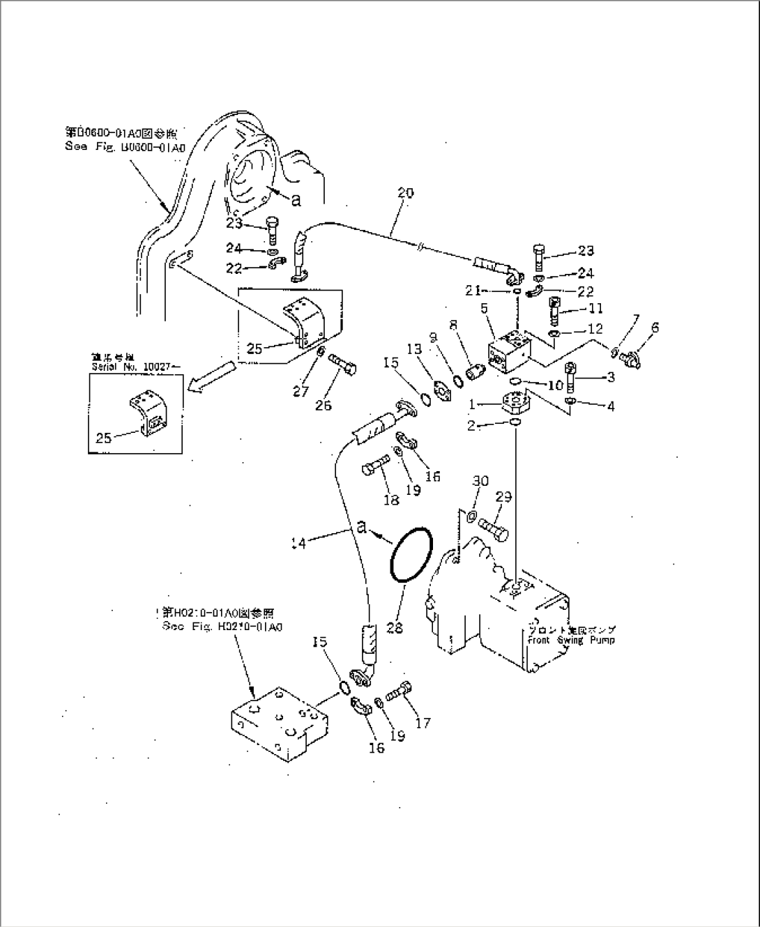 SWING PUMP TO BLOCK PIPING¤ FRONT