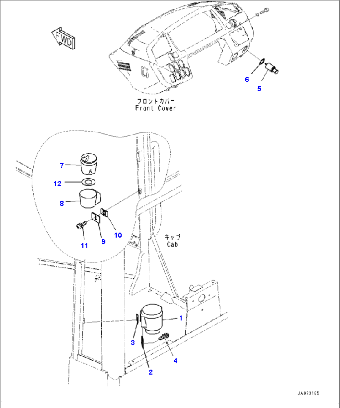 K0210-001014 CAB CUP HOLDER, CIGARETTE LIGHTER AND ASHTRAY