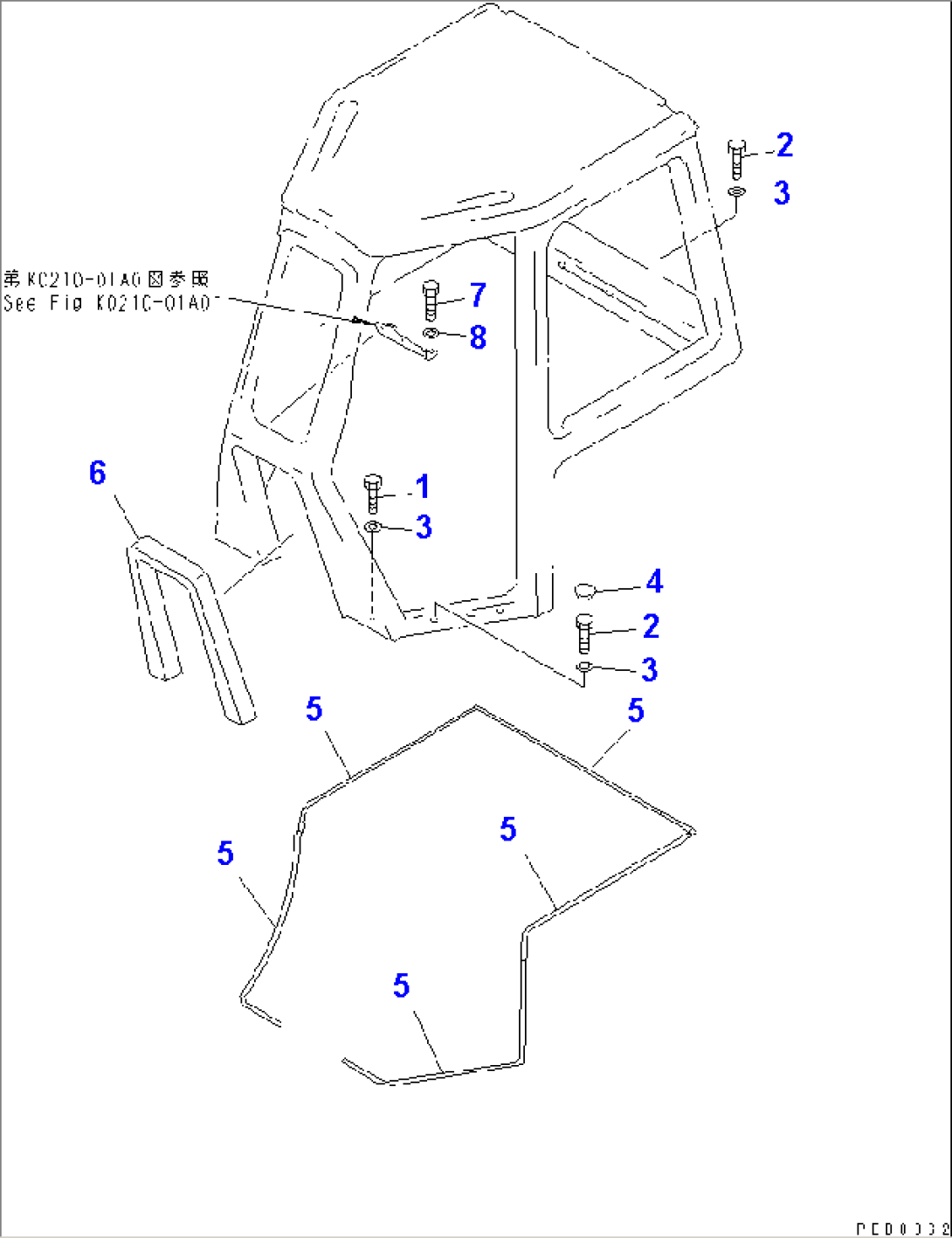CAB (MOUNT BOLT AND SEAL)(#65001-66620)